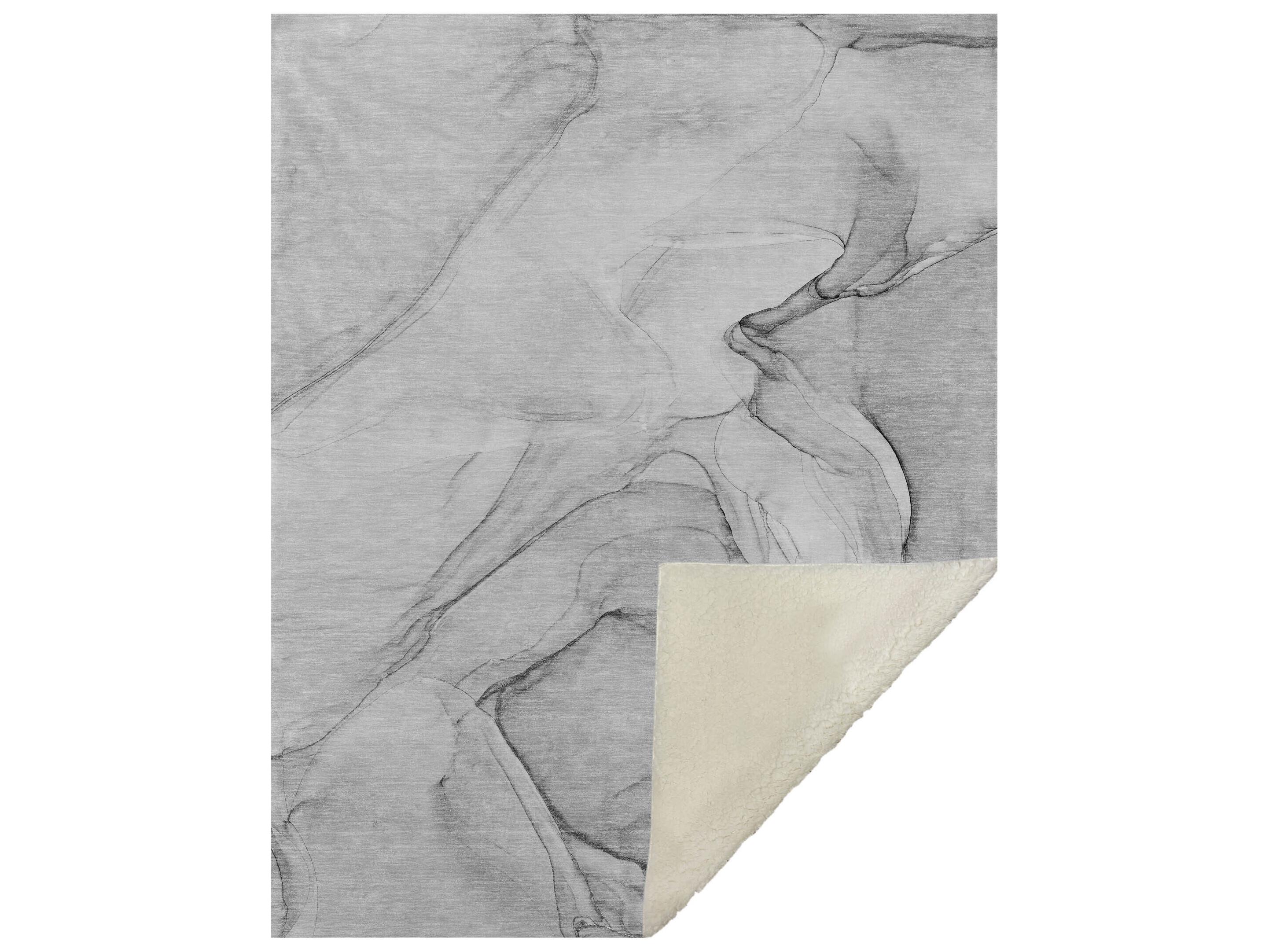 Dalyn Sherpa Gray Polyester Throw