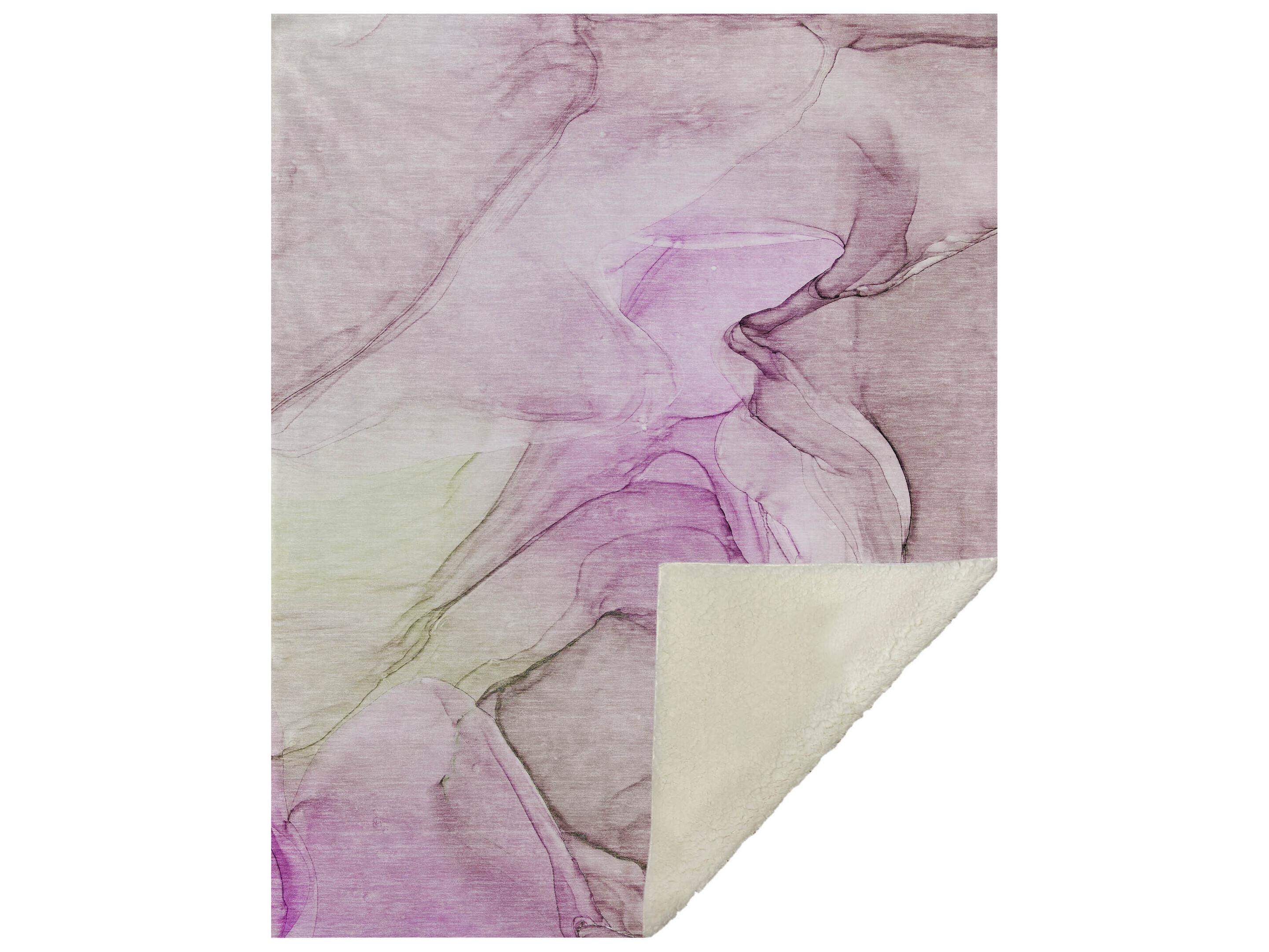 Dalyn Sherpa Pink Polyester Throw