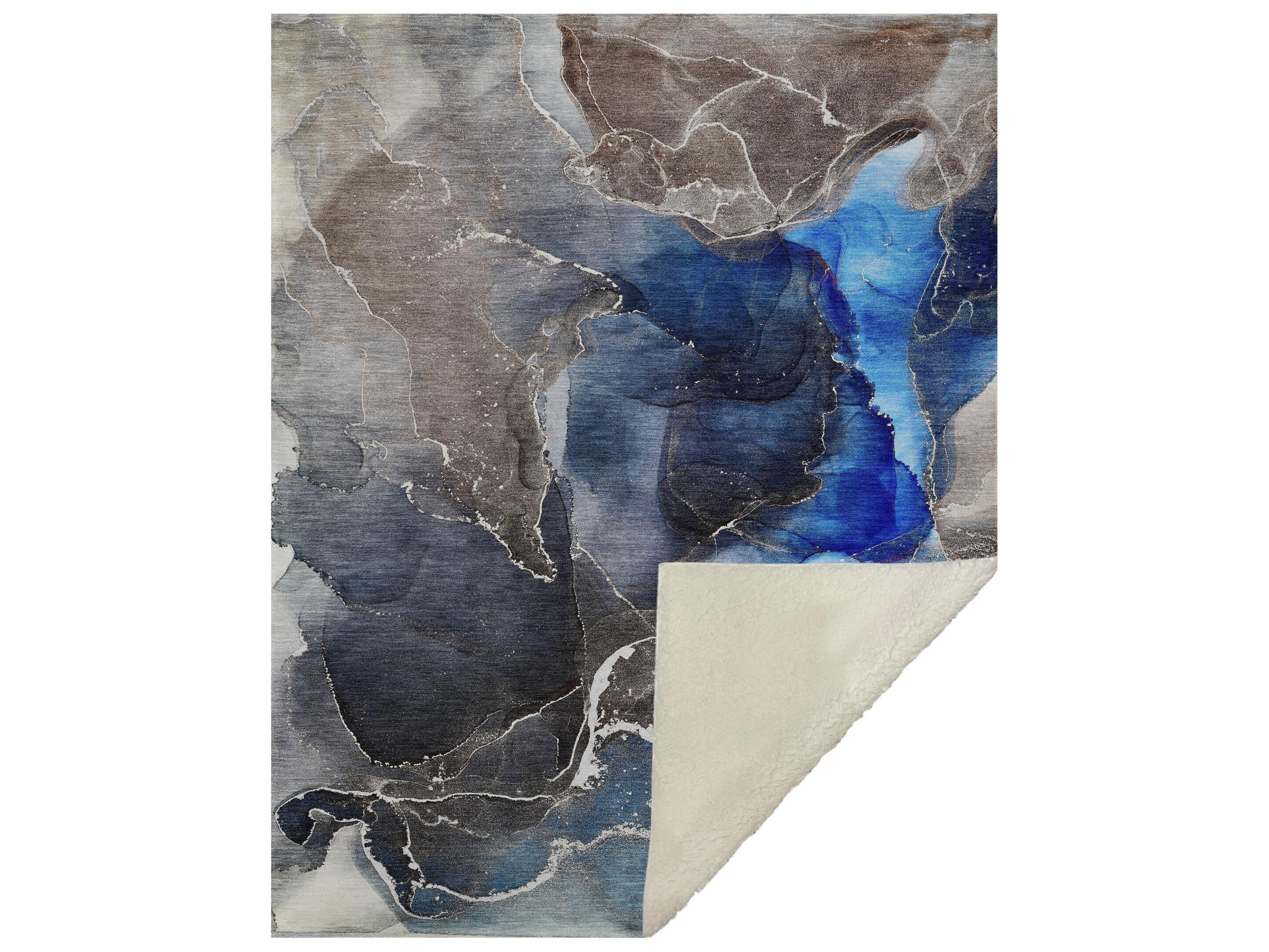 Dalyn Sherpa Blue Polyester Throw