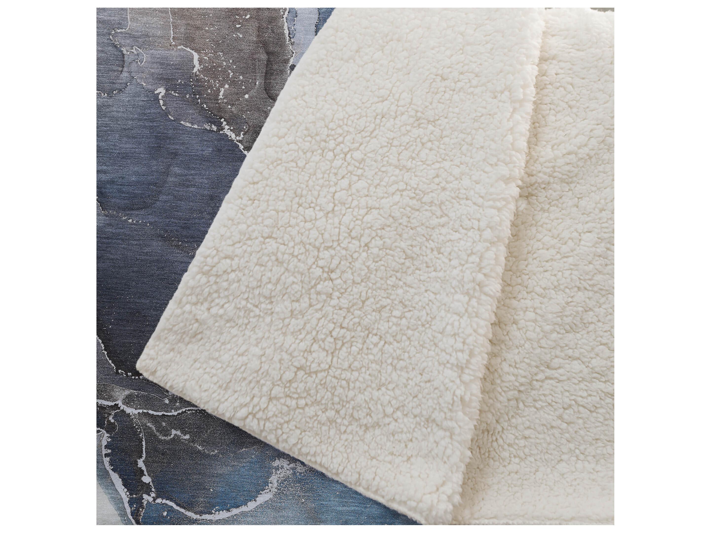 Dalyn Sherpa Blue Polyester Throw