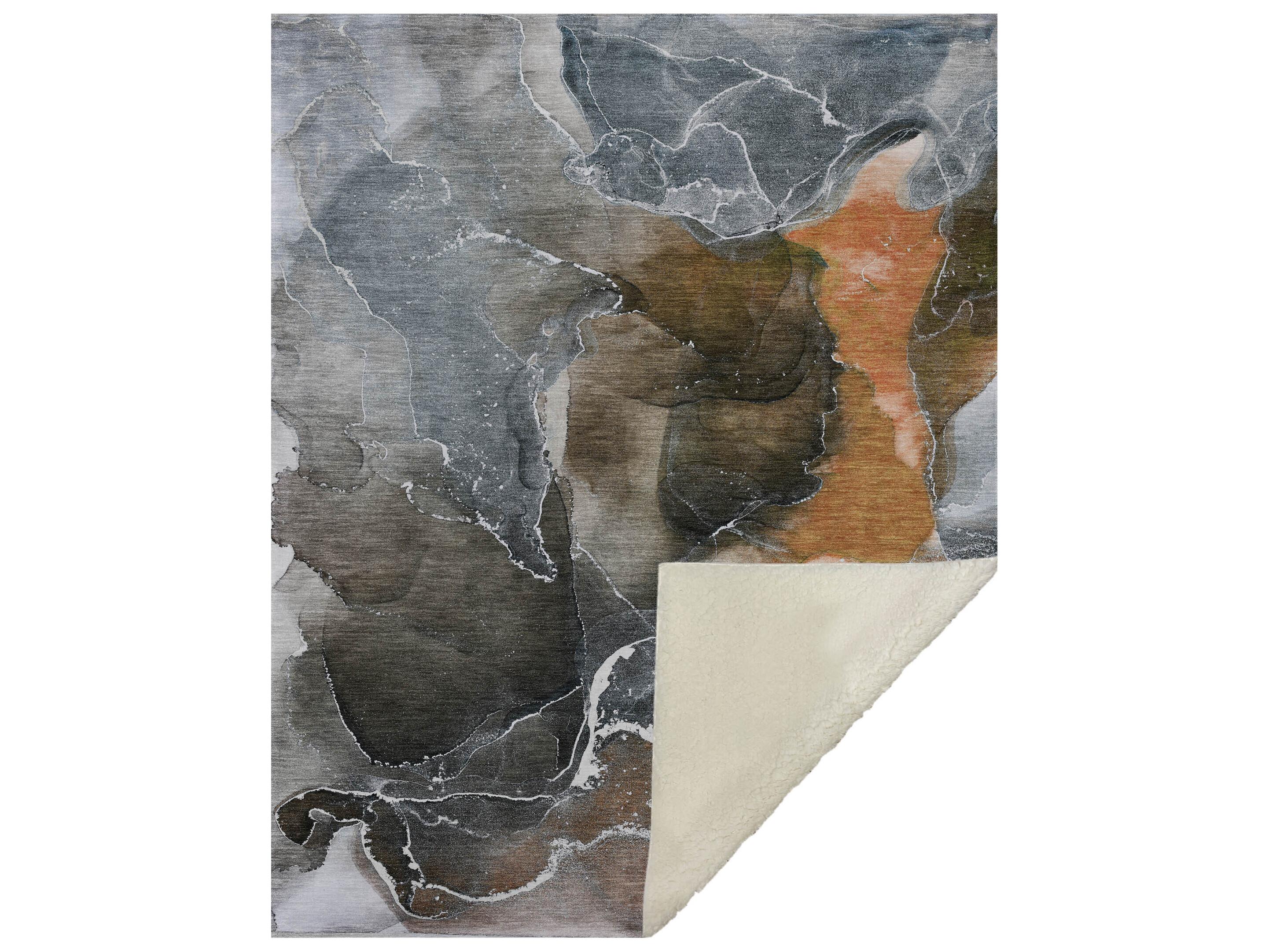 Dalyn Sherpa Orange Polyester Throw