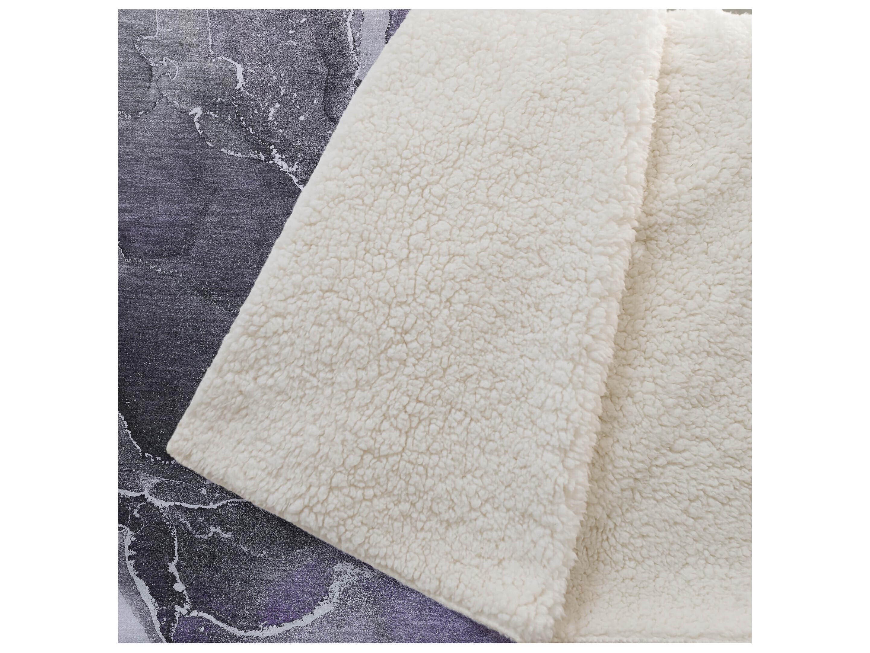 Dalyn Sherpa Purple Polyester Throw