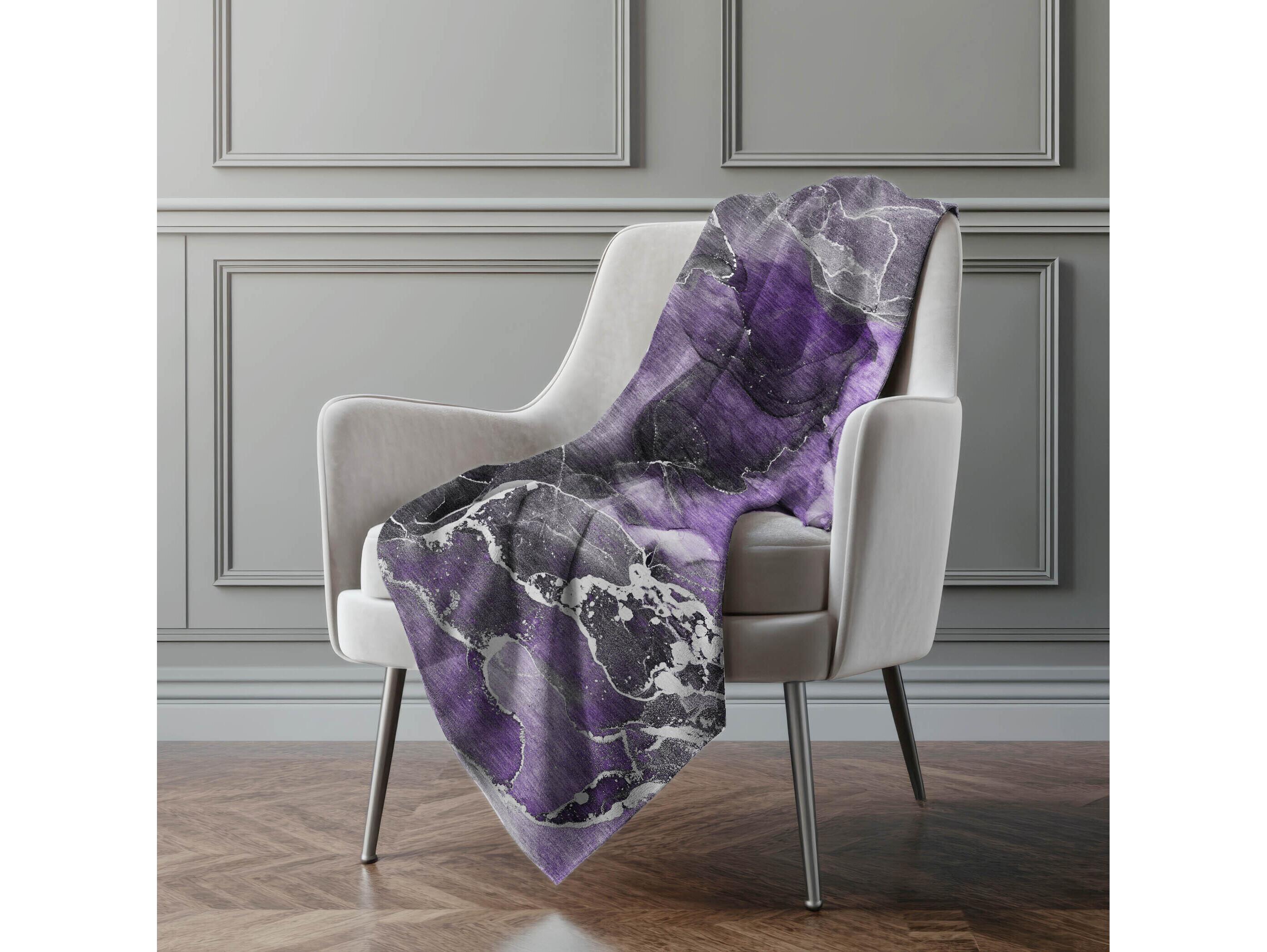 Dalyn Sherpa Purple Polyester Throw