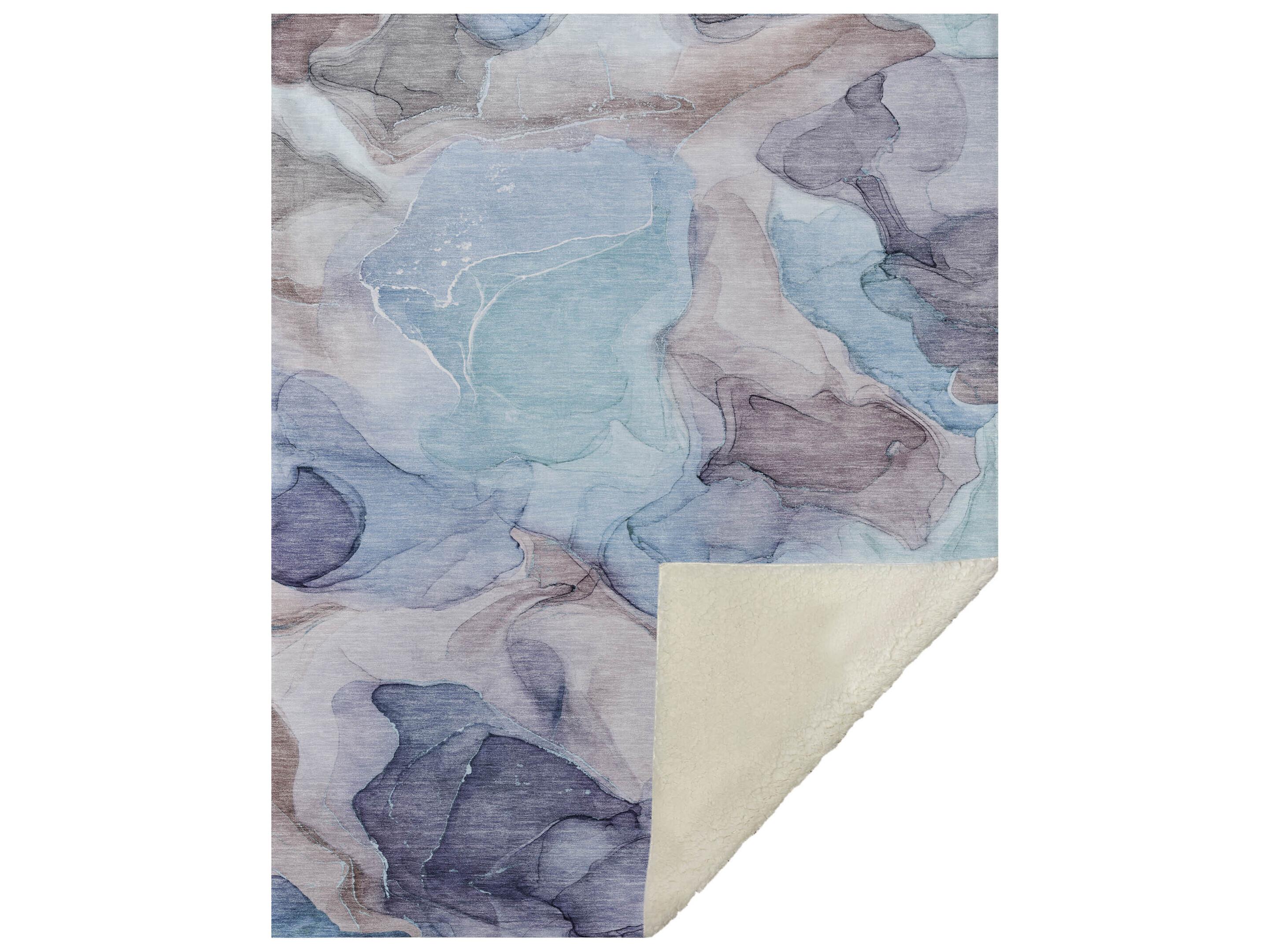 Dalyn Sherpa Blue Polyester Throw