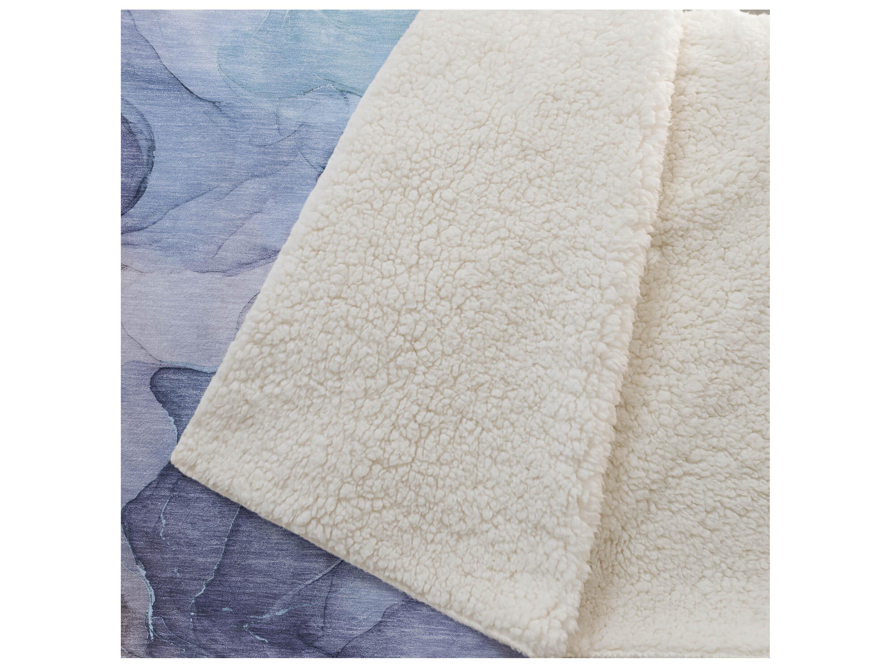 Dalyn Sherpa Blue Polyester Throw