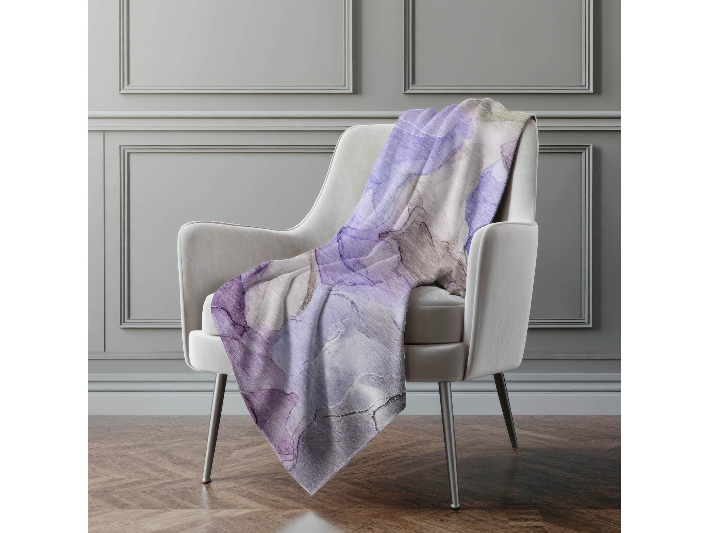 Dalyn Sherpa Purple Polyester Throw