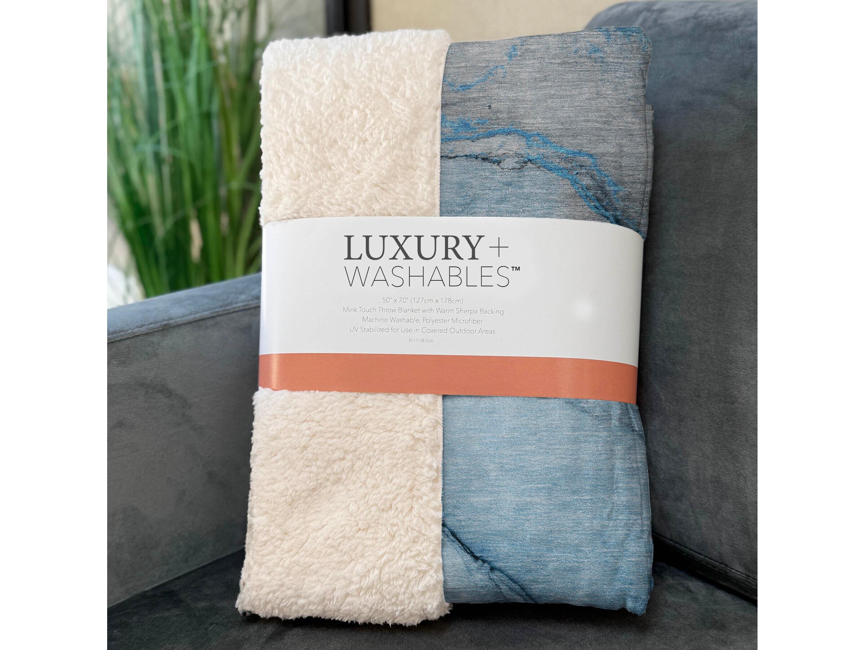 Dalyn Sherpa Blue Polyester Throw