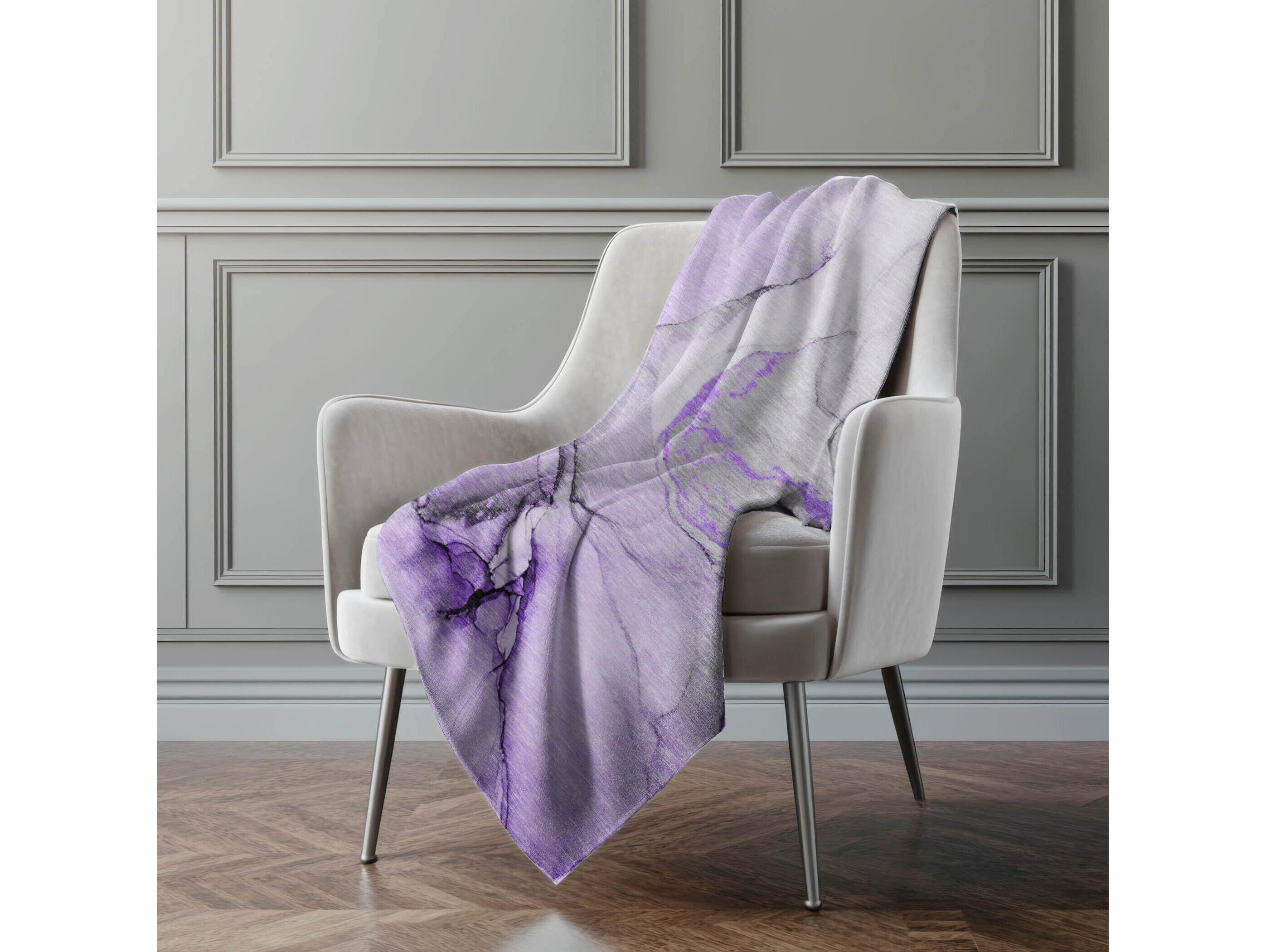 Dalyn Sherpa Purple Polyester Throw