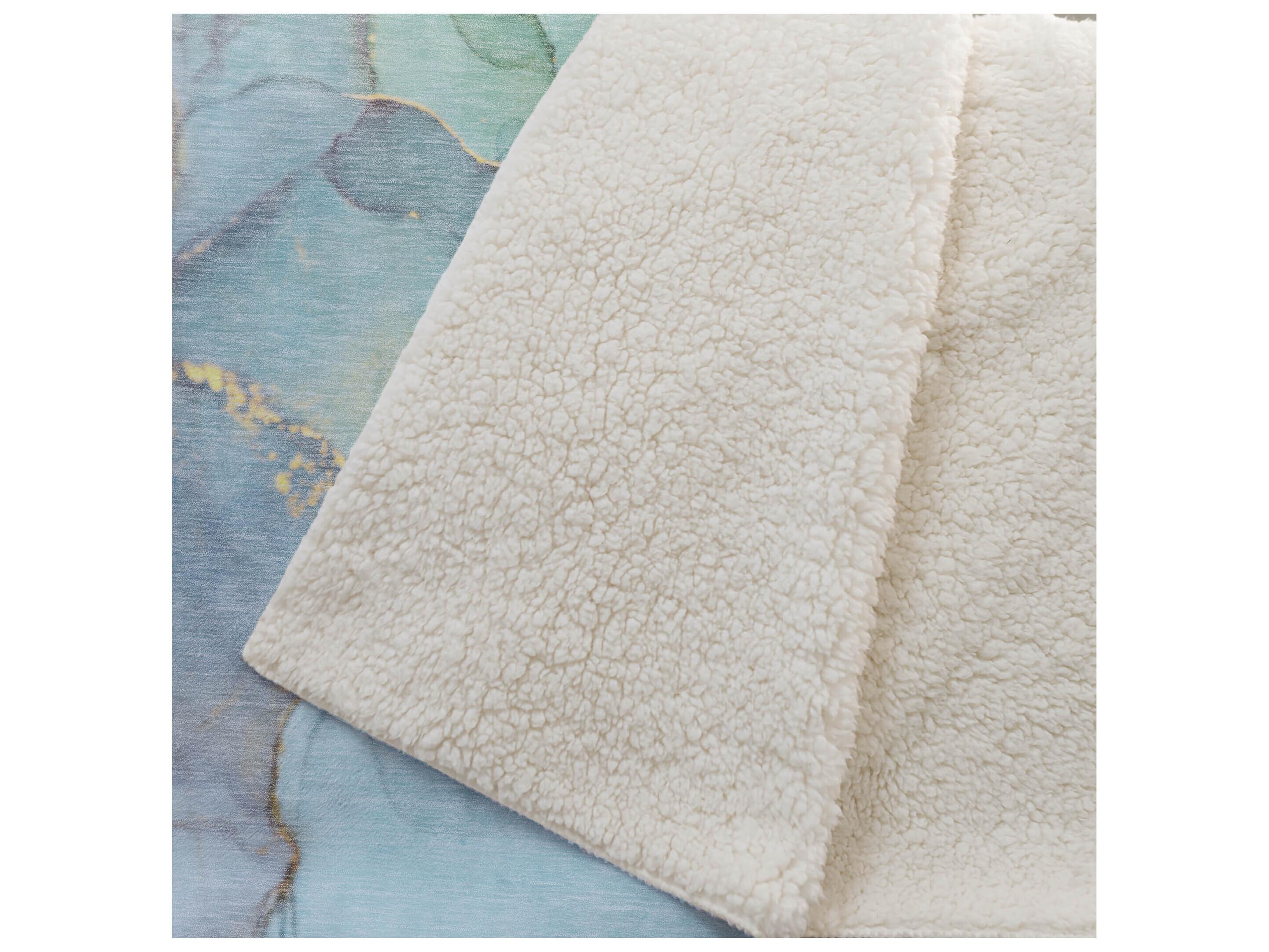 Dalyn Sherpa Teal Polyester Throw