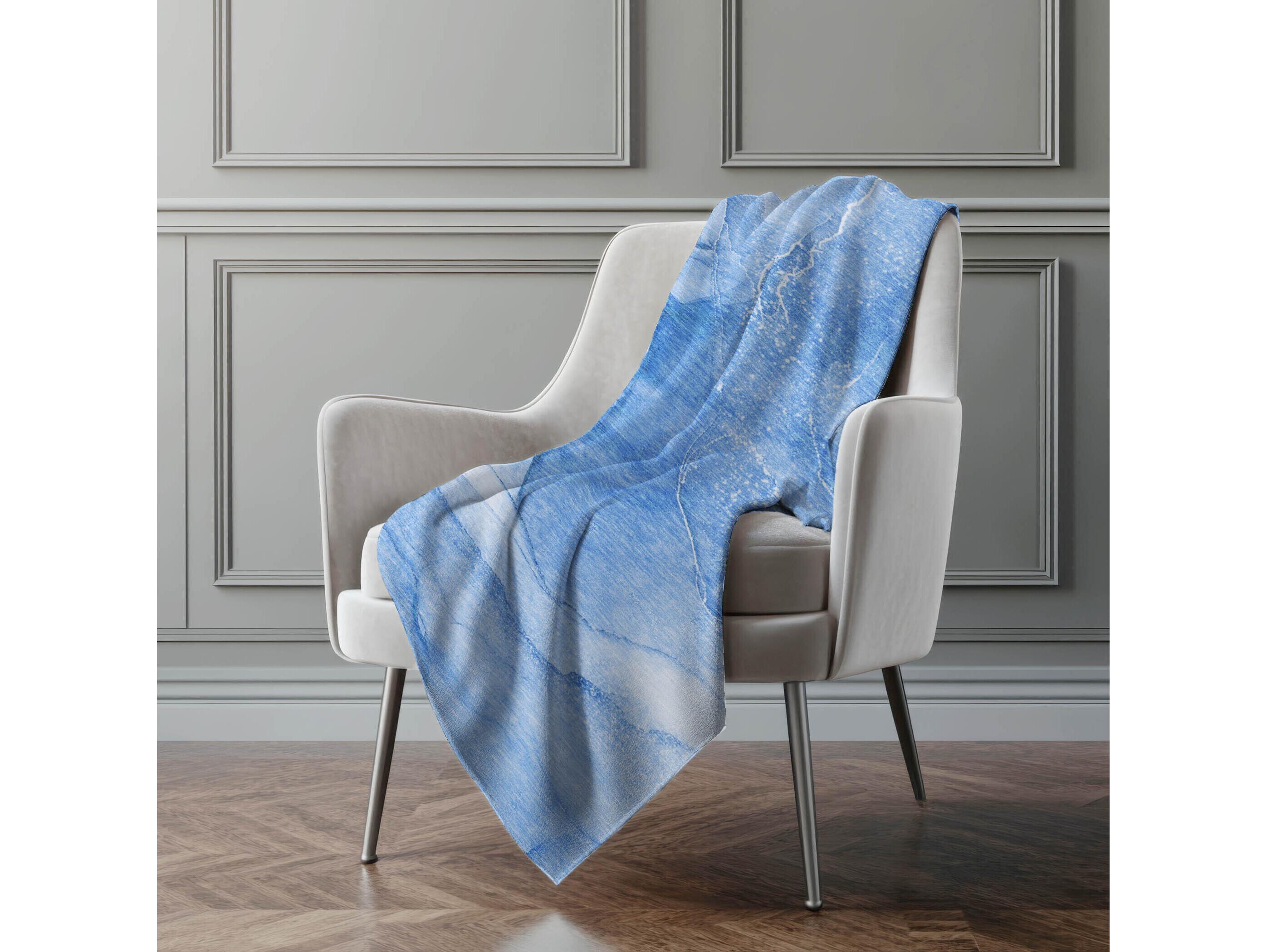 Dalyn Sherpa Blue Polyester Throw