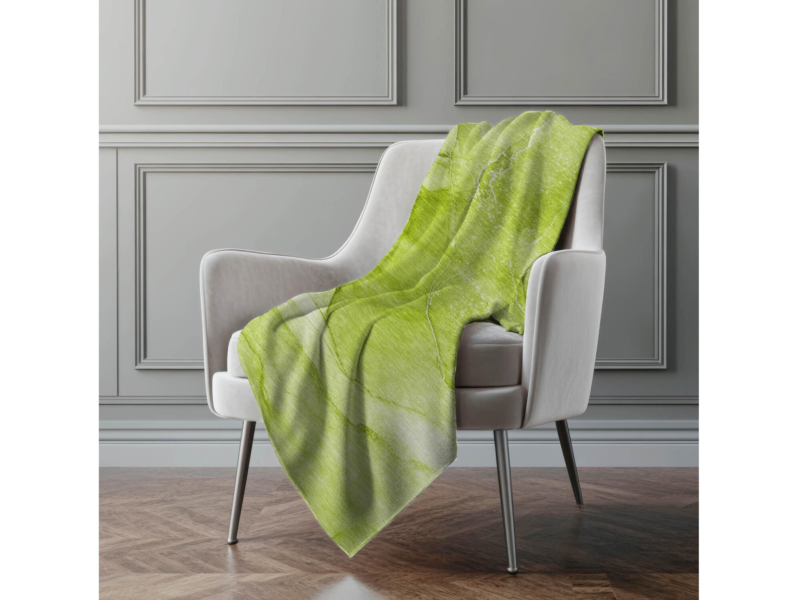 Dalyn Sherpa Green Polyester Throw