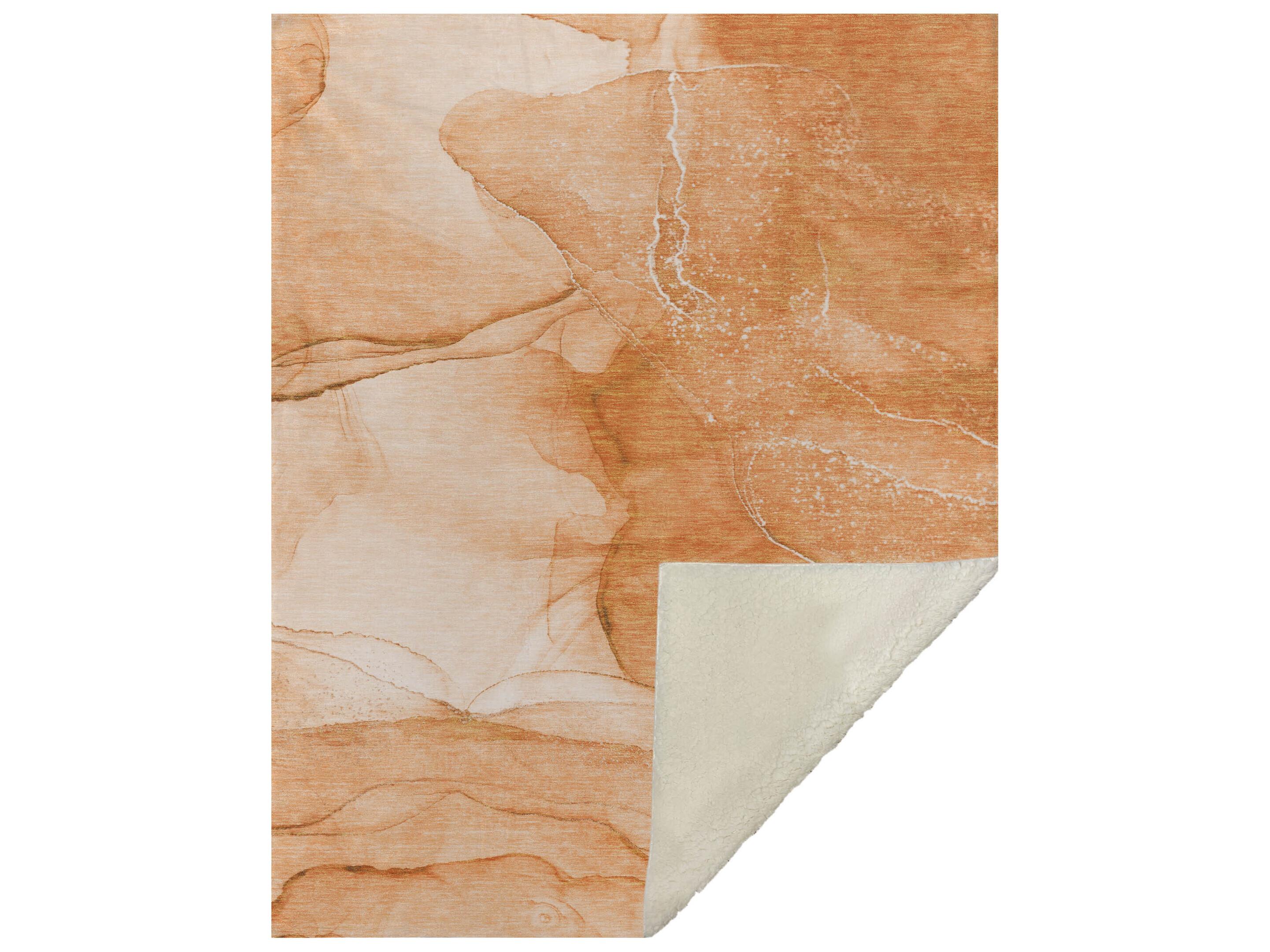 Dalyn Sherpa Orange Polyester Throw