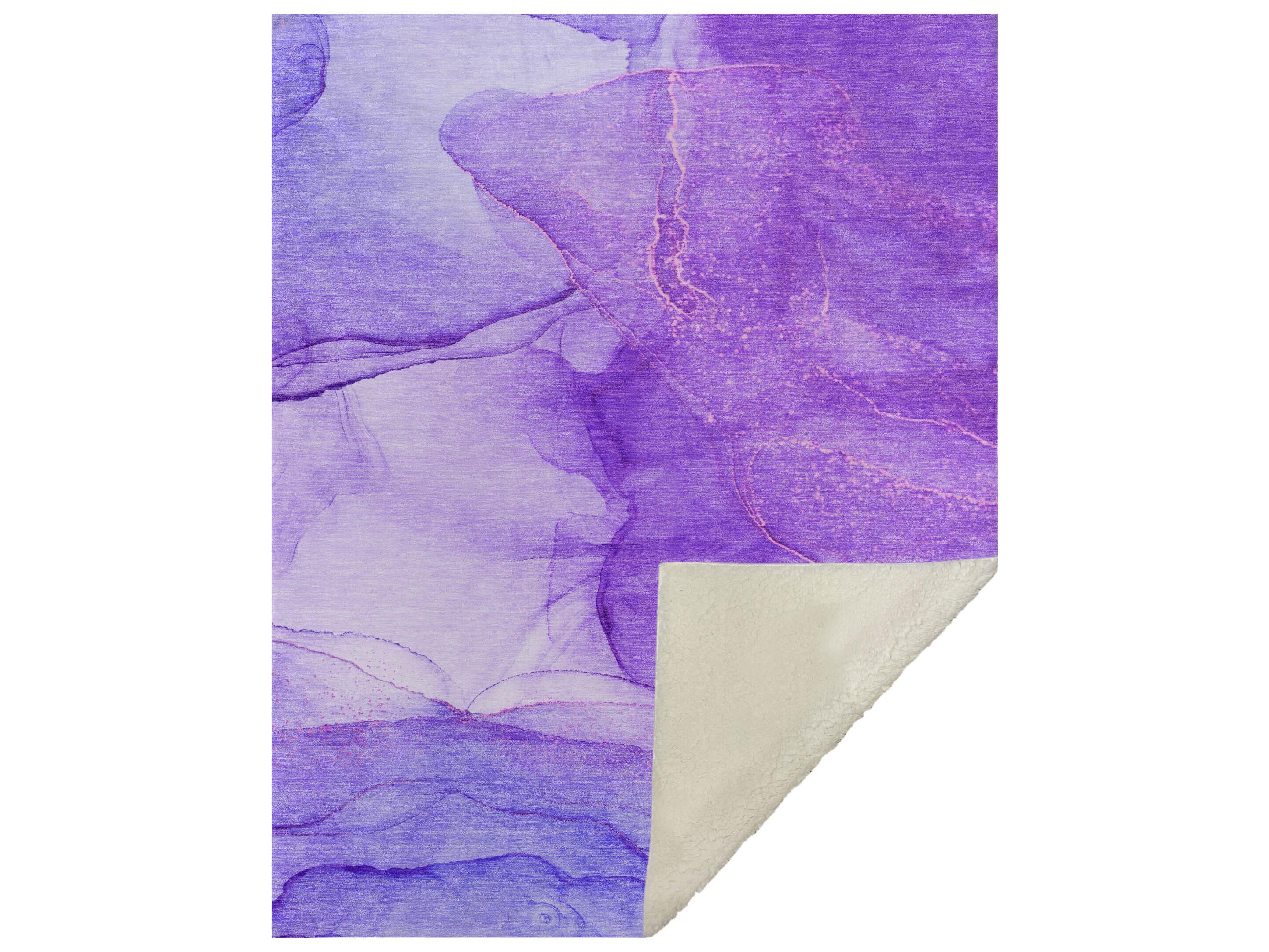 Dalyn Sherpa Purple Polyester Throw