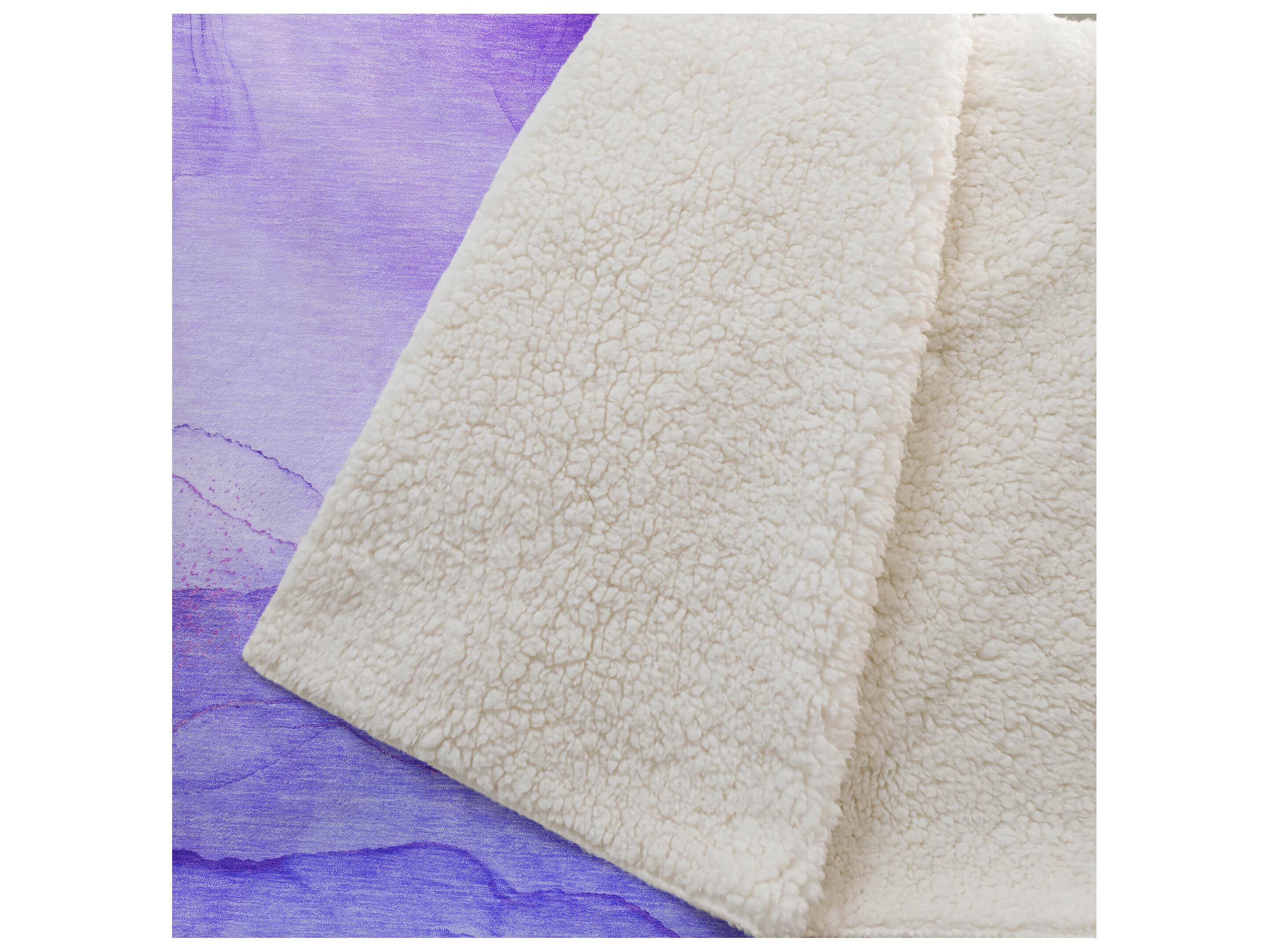 Dalyn Sherpa Purple Polyester Throw