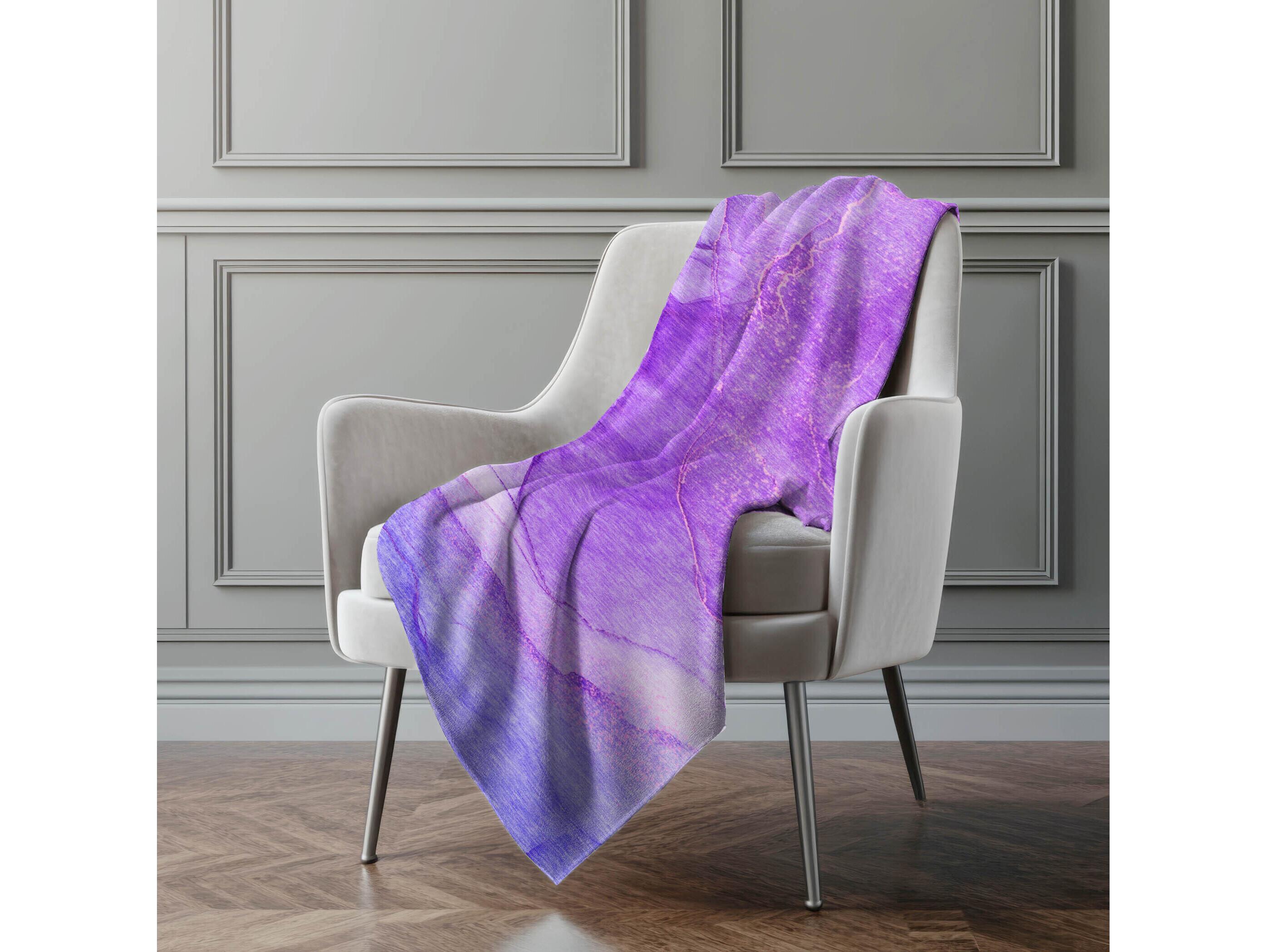 Dalyn Sherpa Purple Polyester Throw