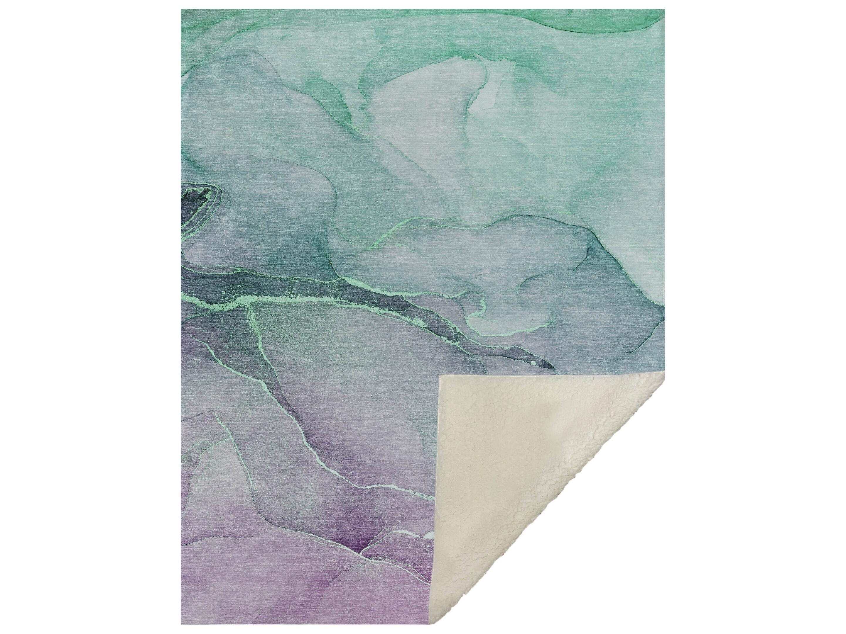 Dalyn Sherpa Green Polyester Throw