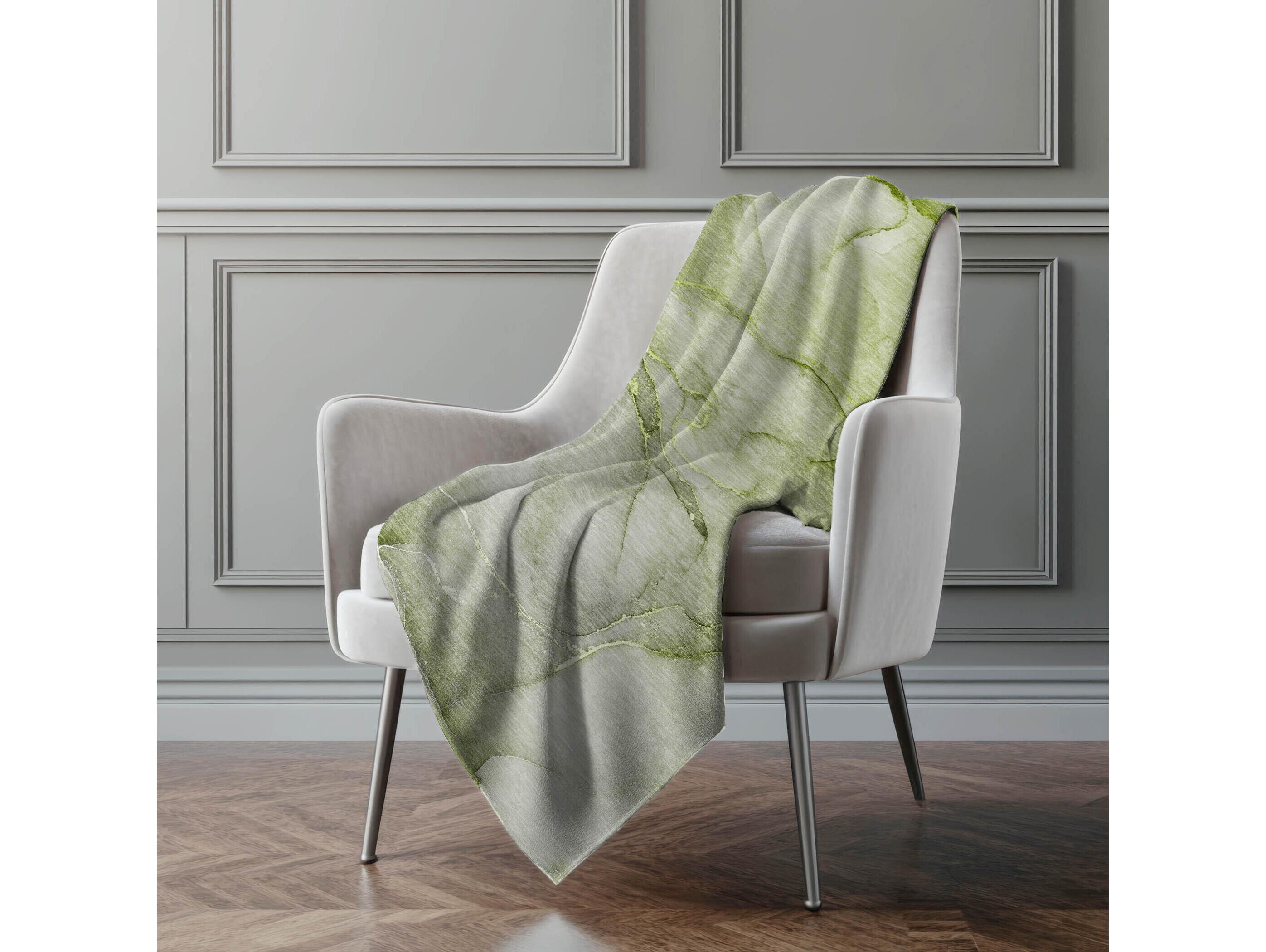 Dalyn Sherpa Green Polyester Throw