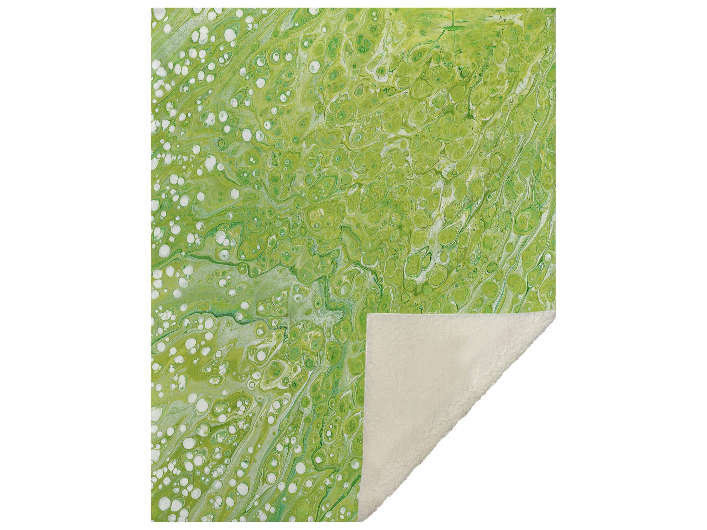 Dalyn Sherpa Green Polyester Throw