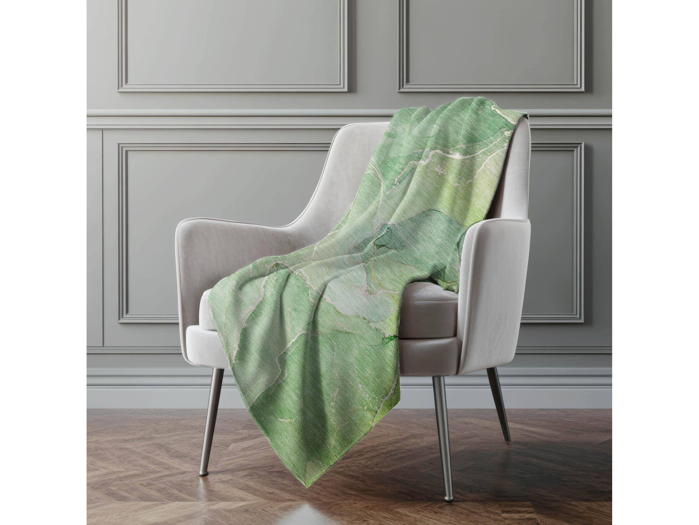 Dalyn Sherpa Green Polyester Throw