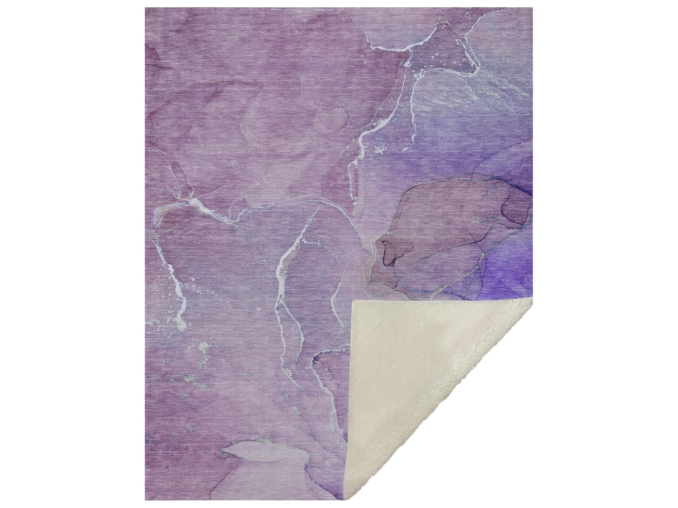 Dalyn Sherpa Purple Polyester Throw