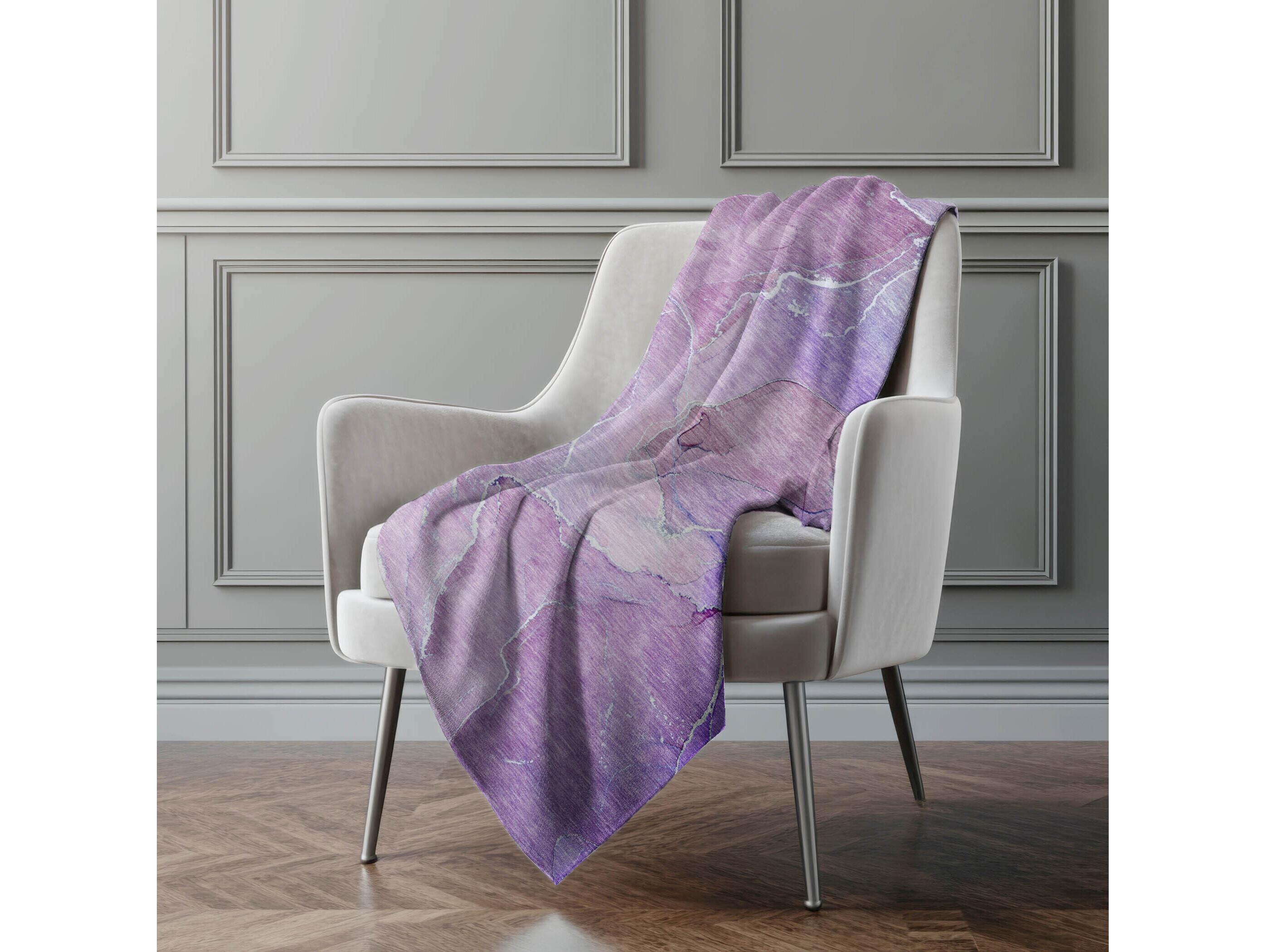 Dalyn Sherpa Purple Polyester Throw