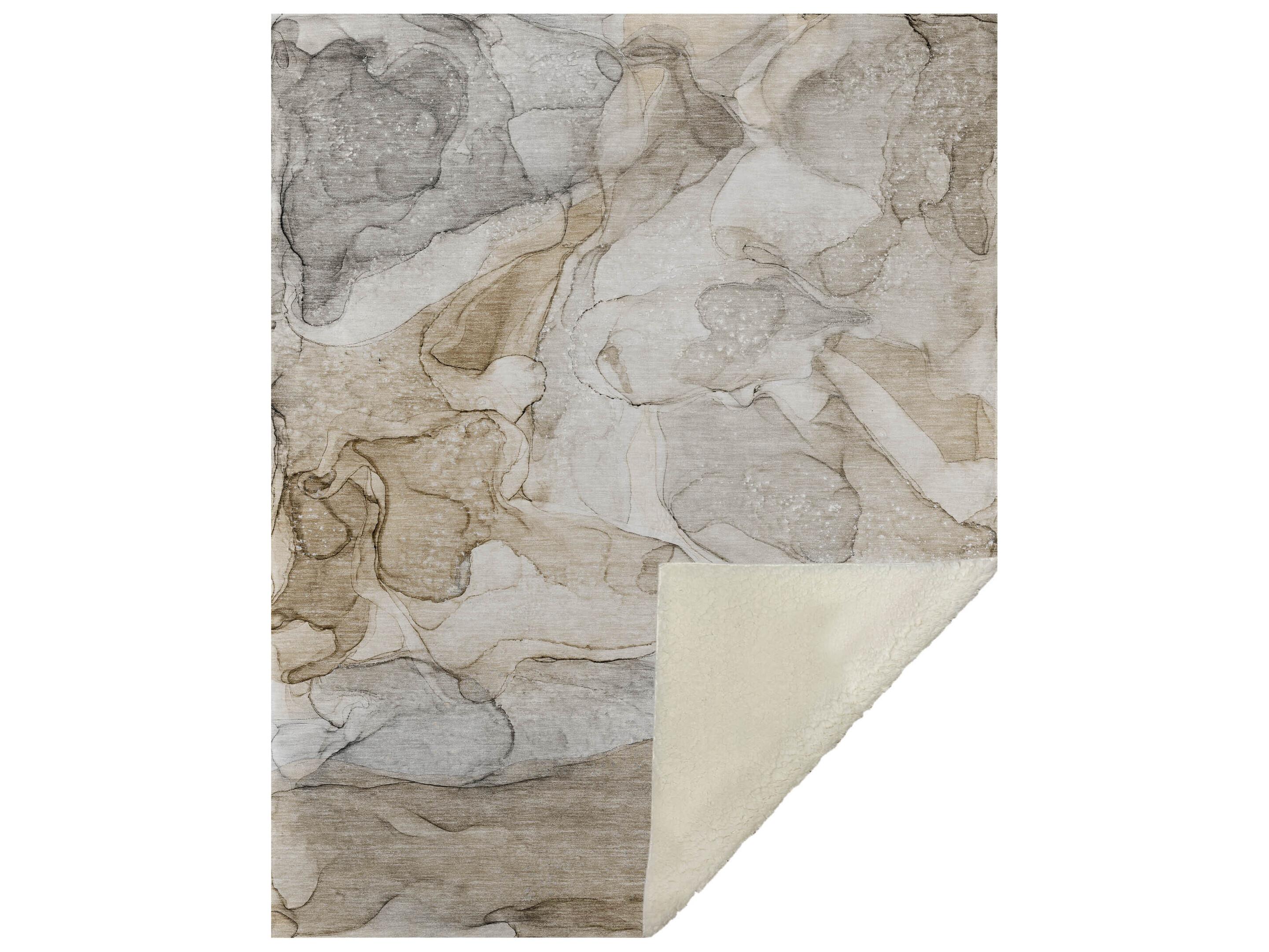 Dalyn Sherpa Brown Polyester Throw