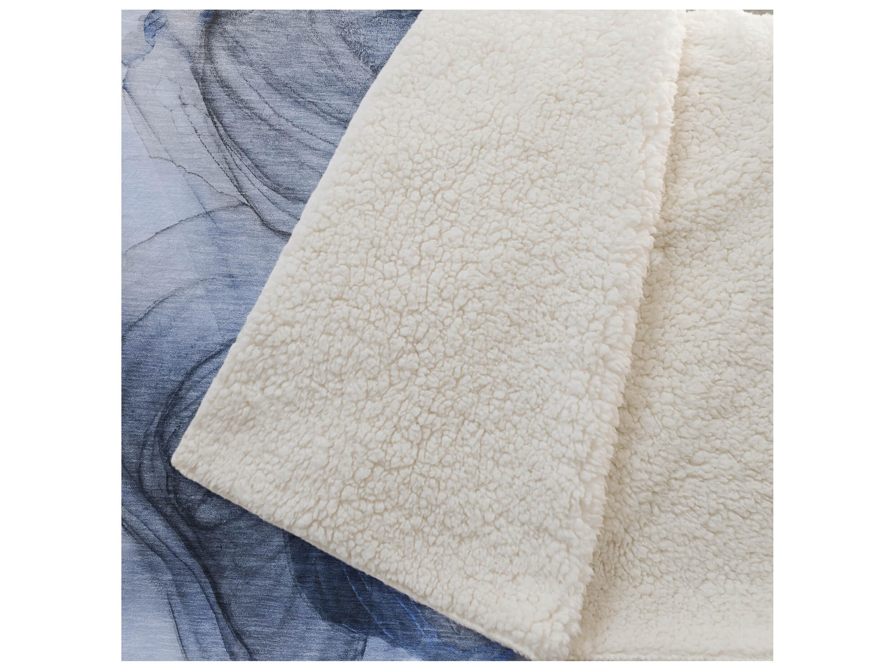 Dalyn Sherpa Blue Polyester Throw