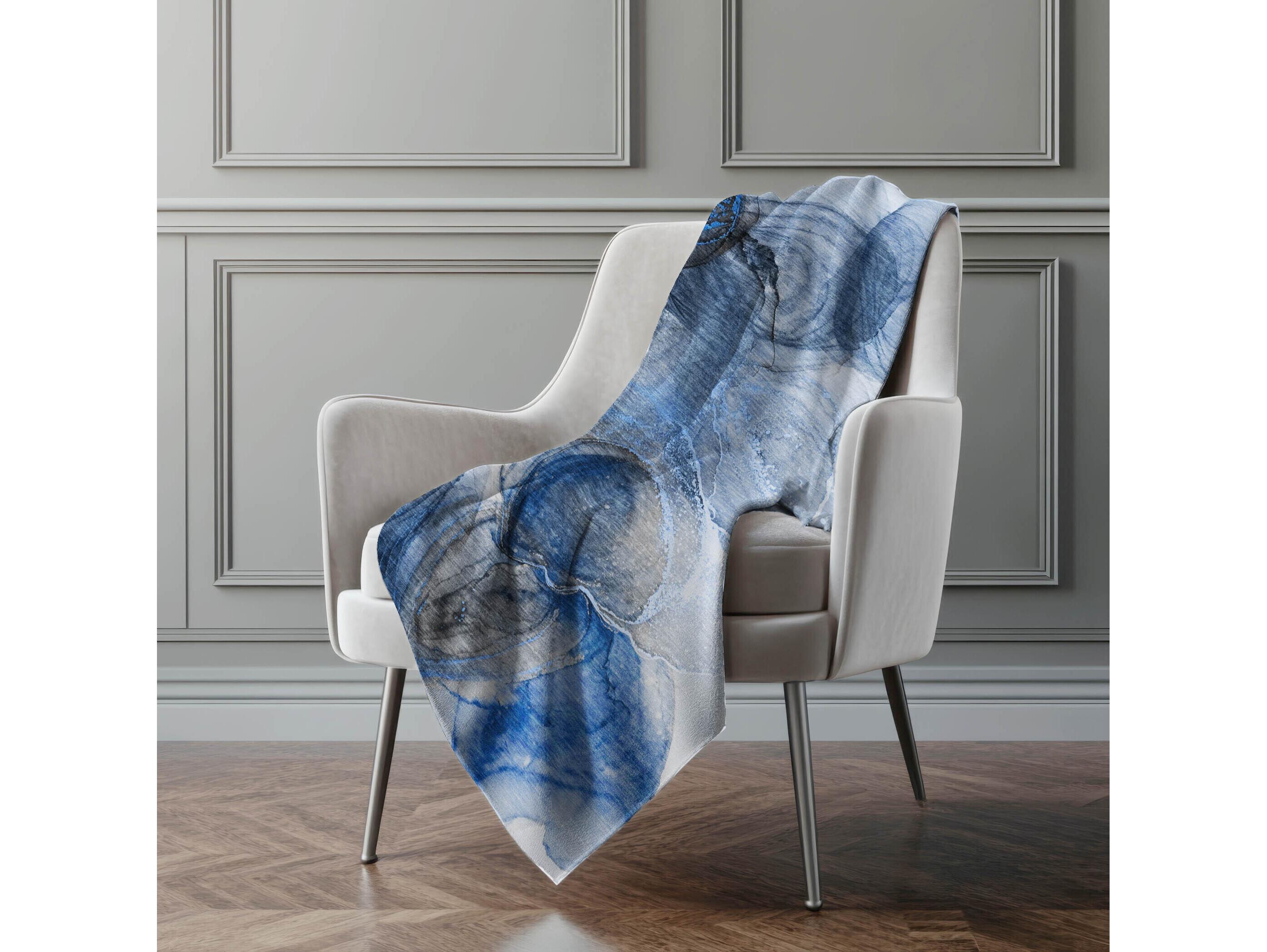 Dalyn Sherpa Blue Polyester Throw