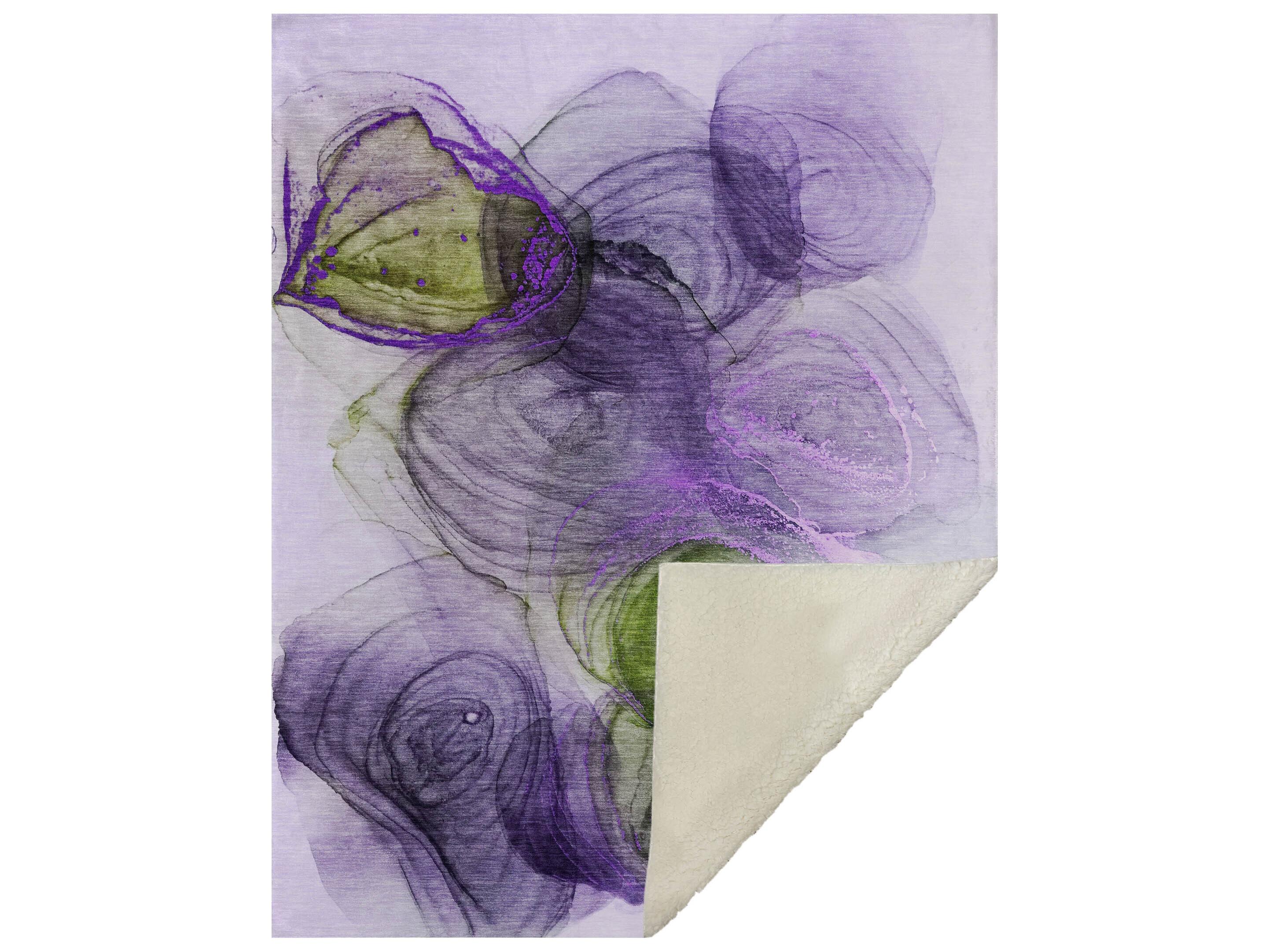 Dalyn Sherpa Purple Polyester Throw