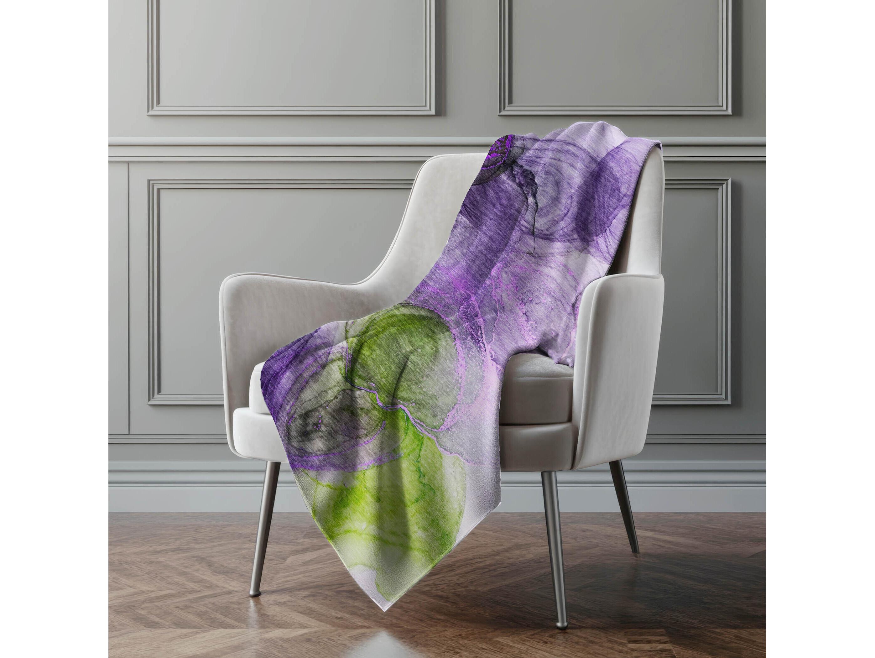 Dalyn Sherpa Purple Polyester Throw