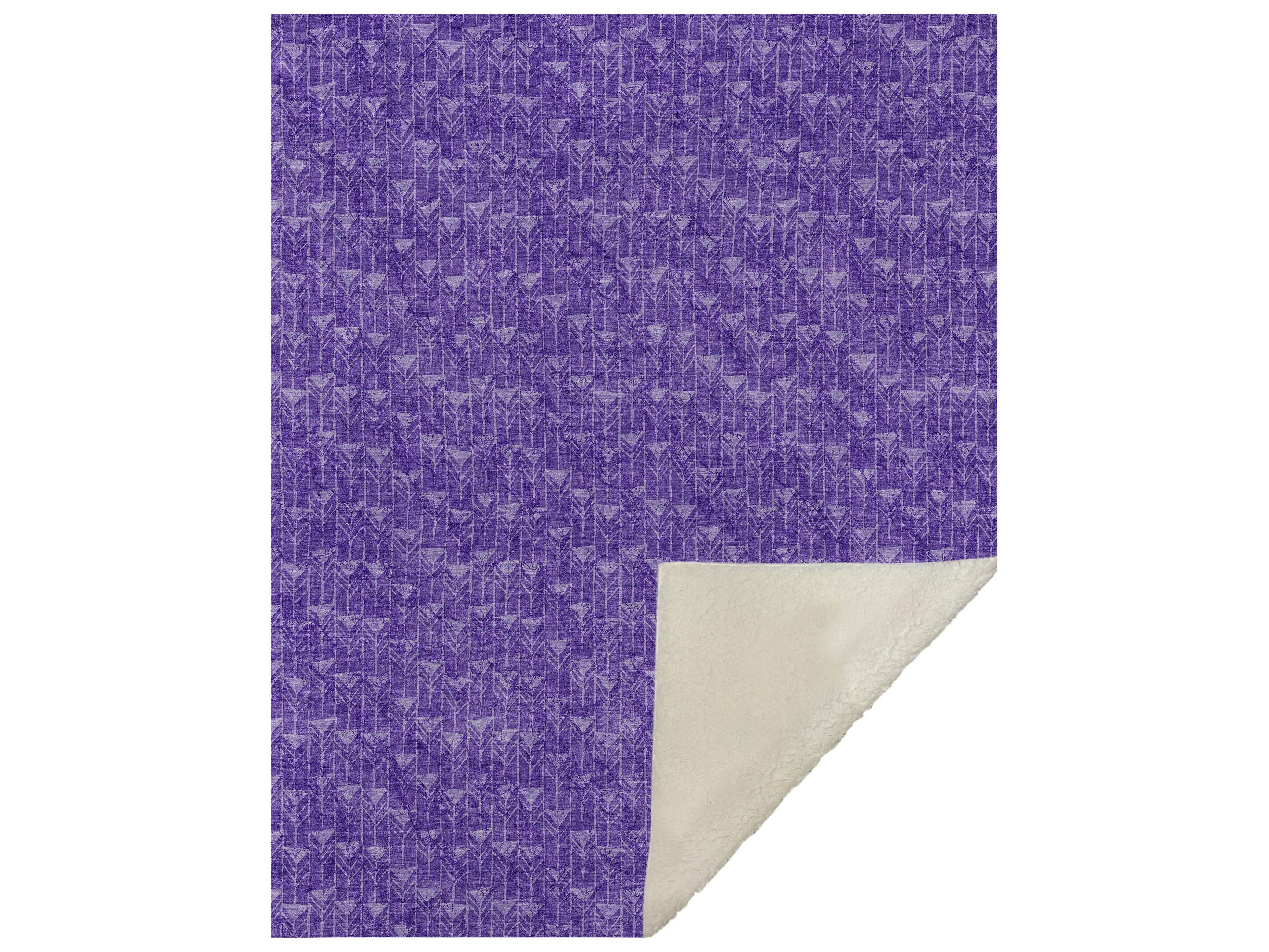 Dalyn Sherpa Purple Polyester Throw