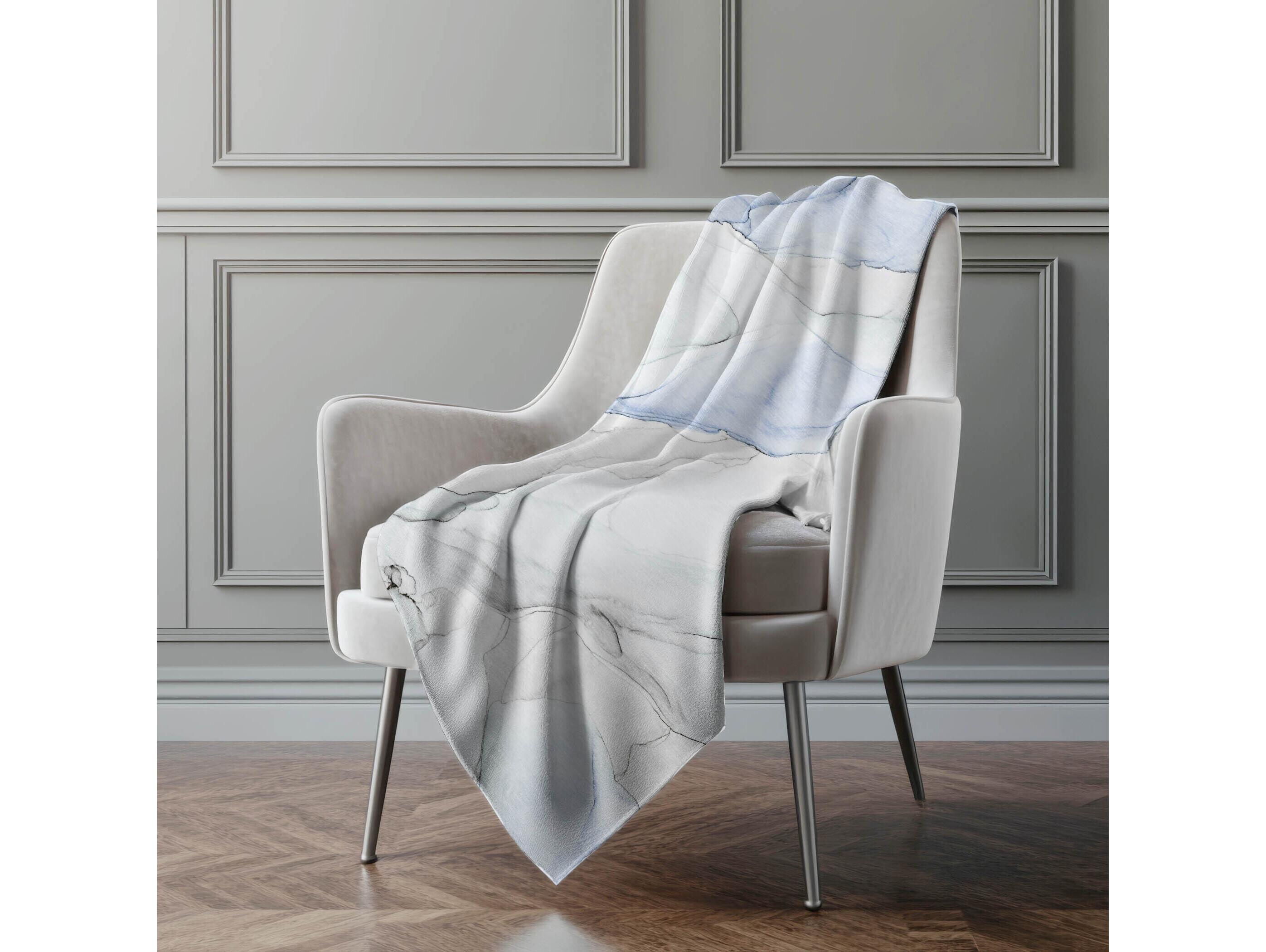 Dalyn Sherpa Blue Polyester Throw