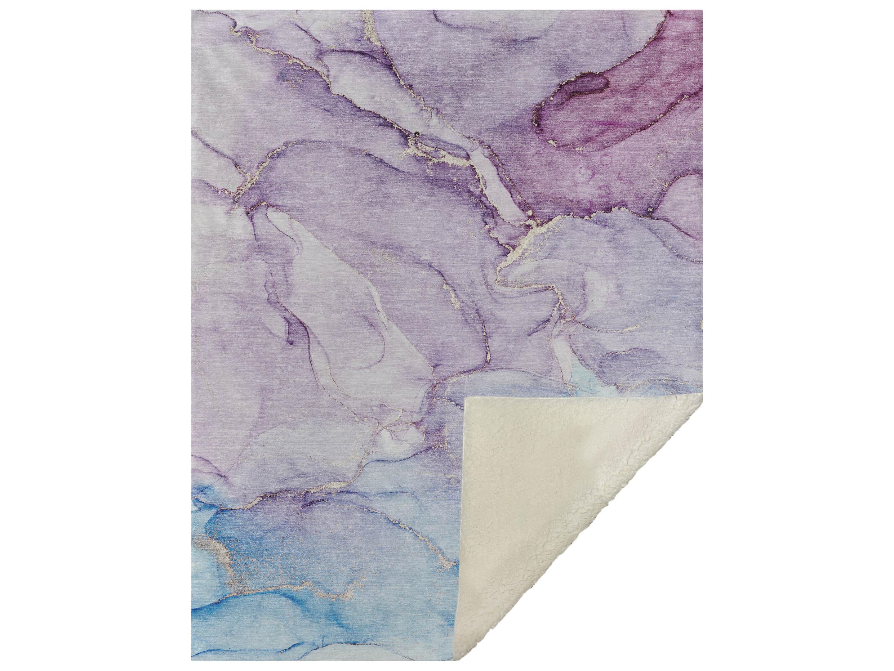 Dalyn Sherpa Purple Polyester Throw