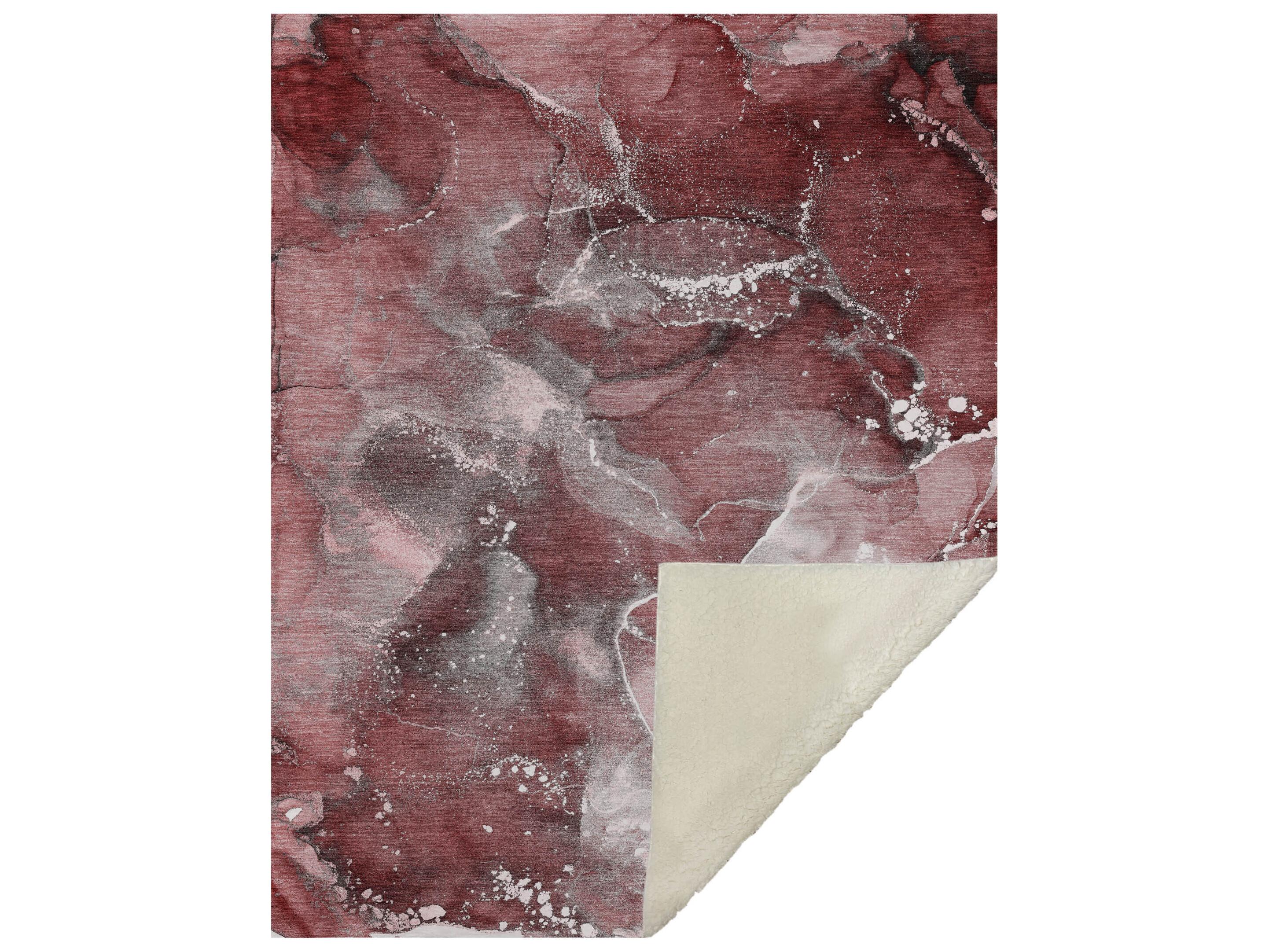 Dalyn Sherpa Red Polyester Throw