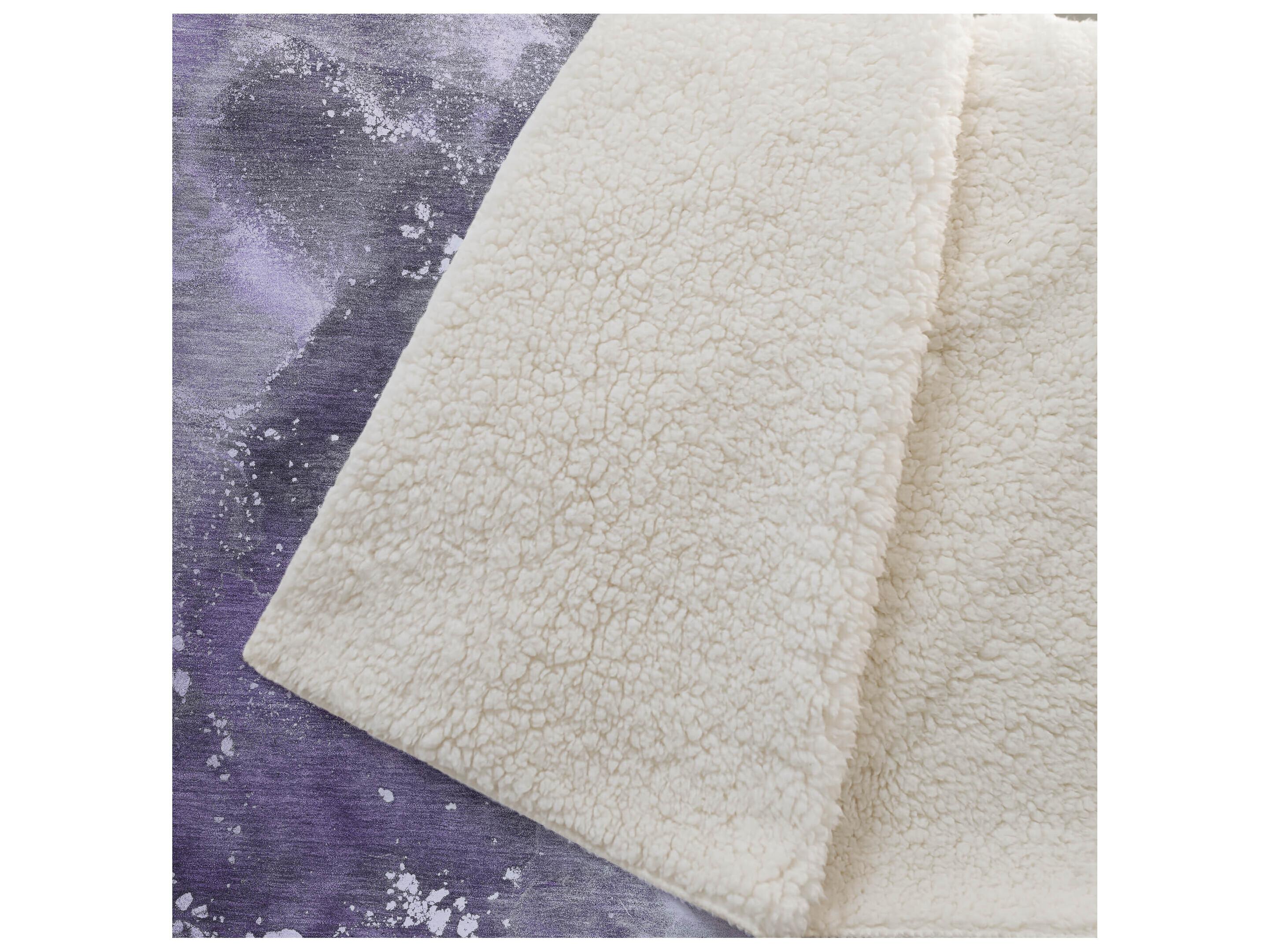 Dalyn Sherpa Purple Polyester Throw