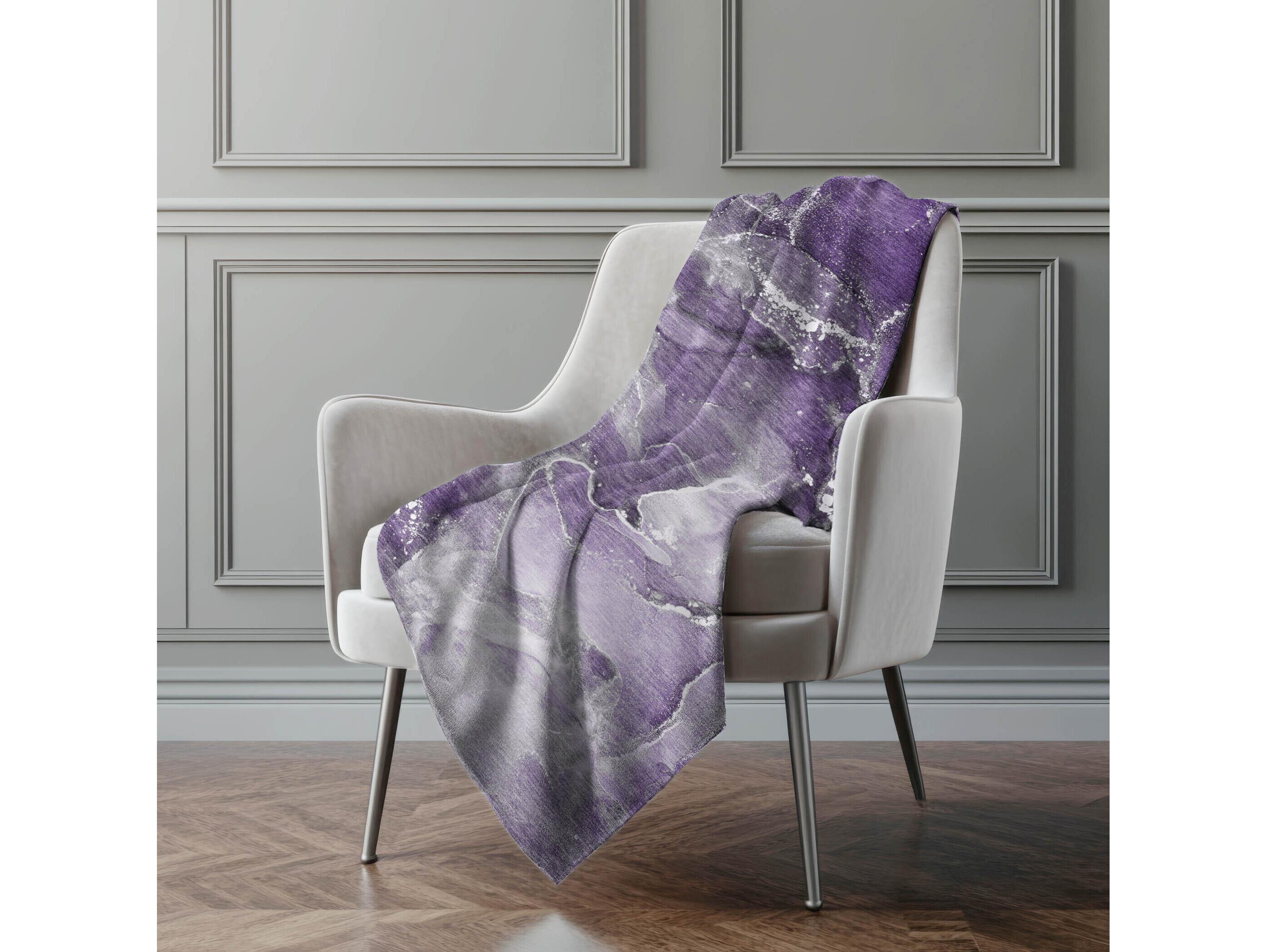 Dalyn Sherpa Purple Polyester Throw