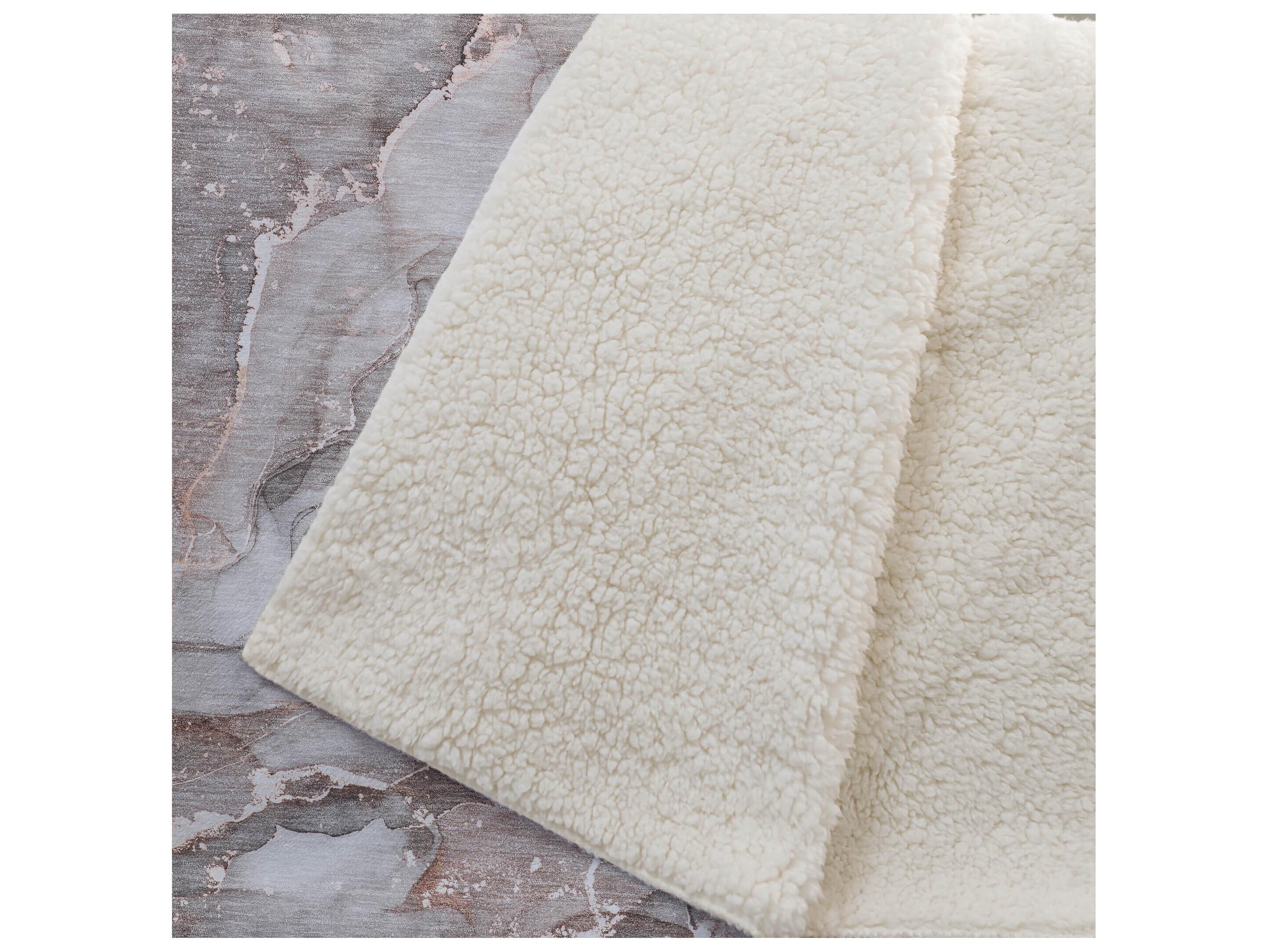 Dalyn Sherpa Gray Polyester Throw