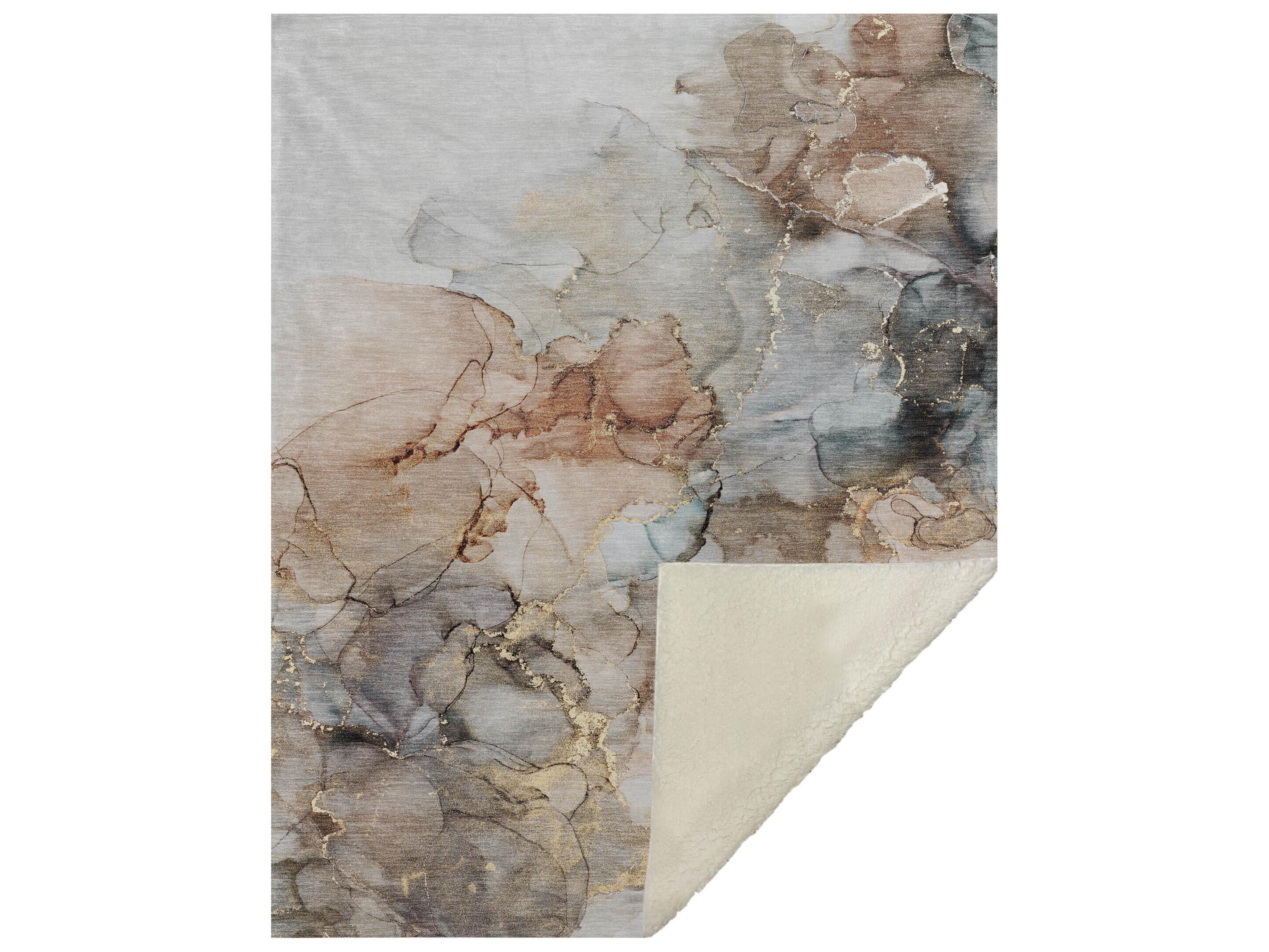 Dalyn Sherpa Brown Polyester Throw