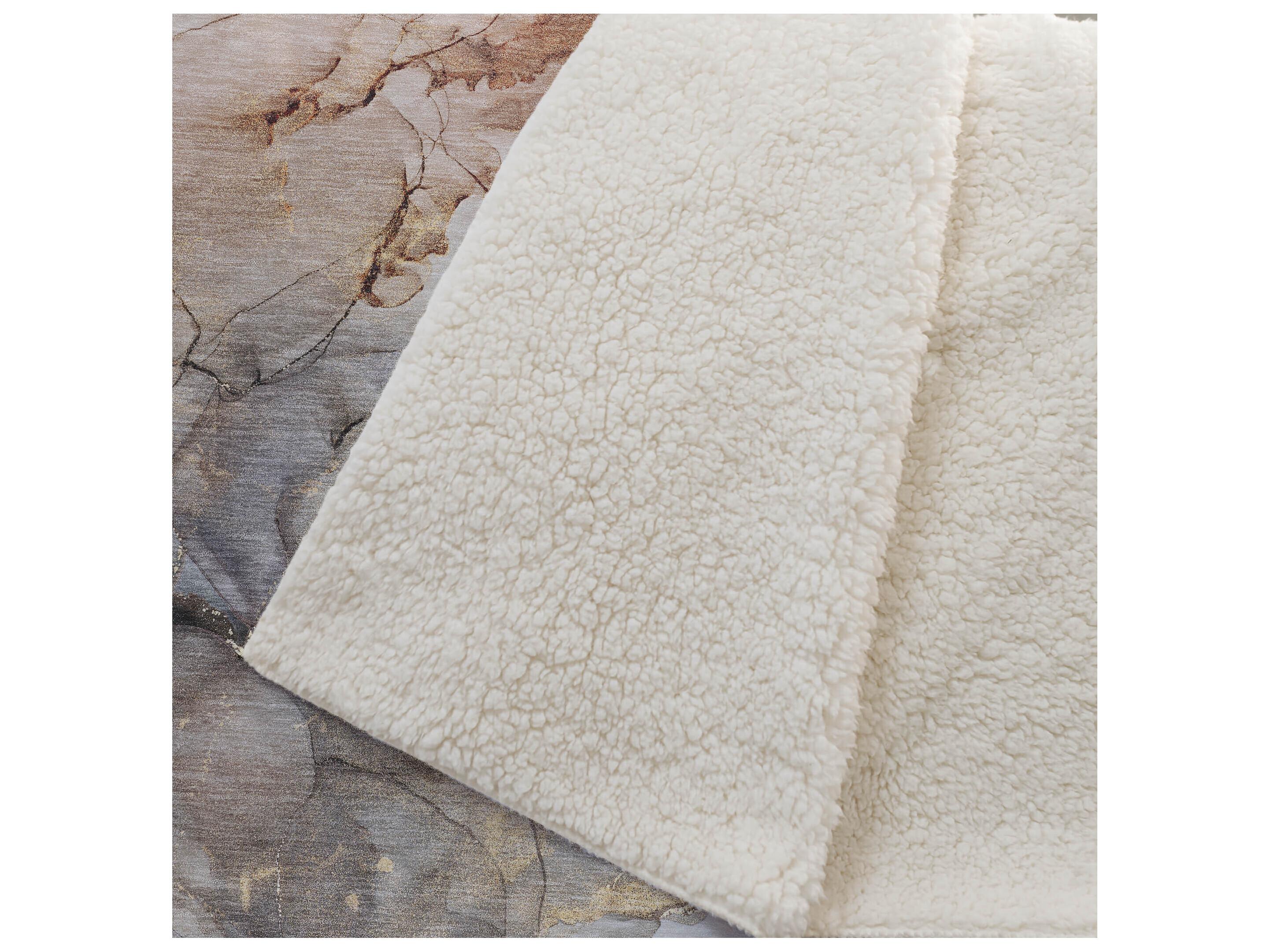 Dalyn Sherpa Brown Polyester Throw