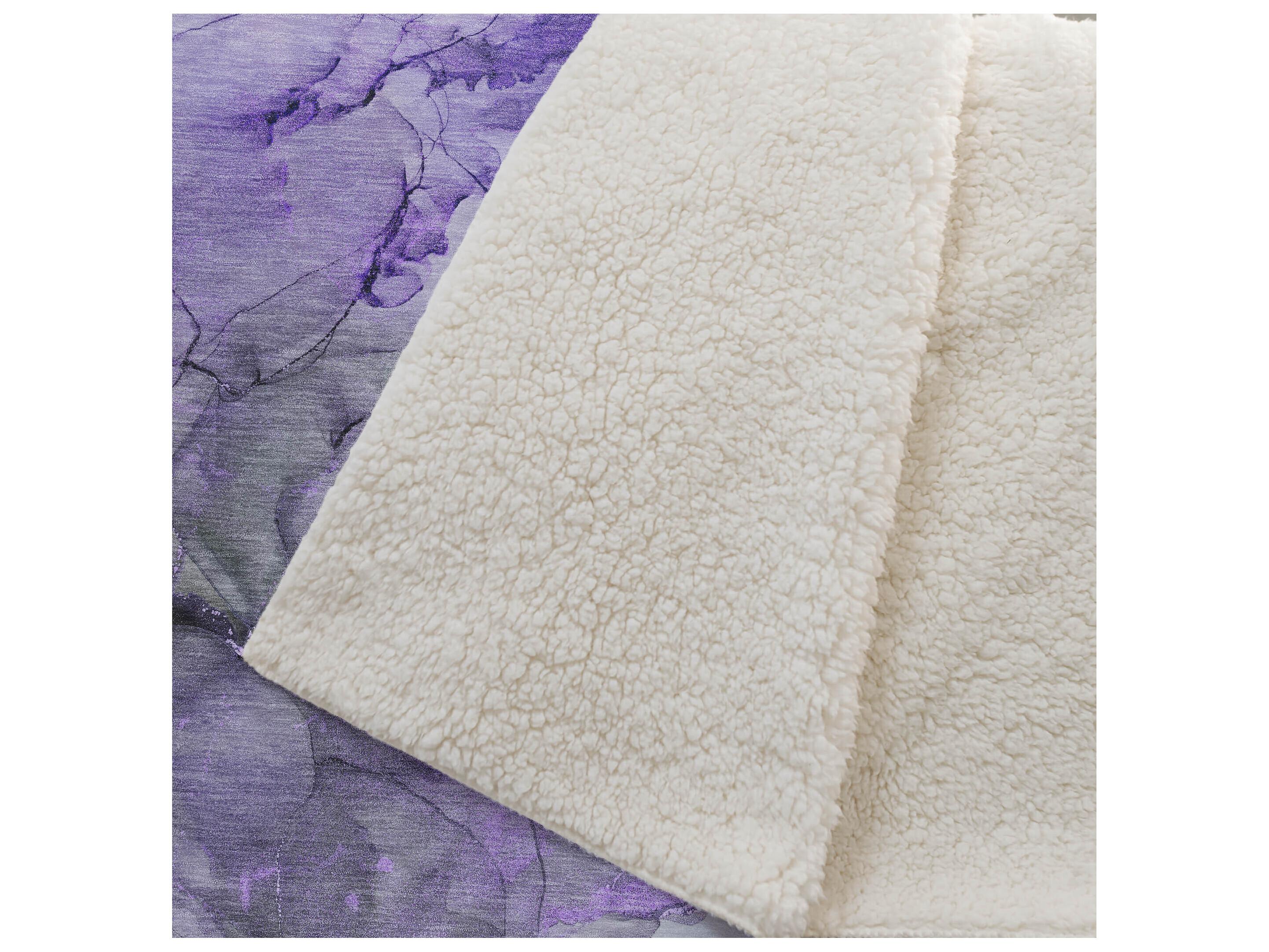 Dalyn Sherpa Purple Polyester Throw