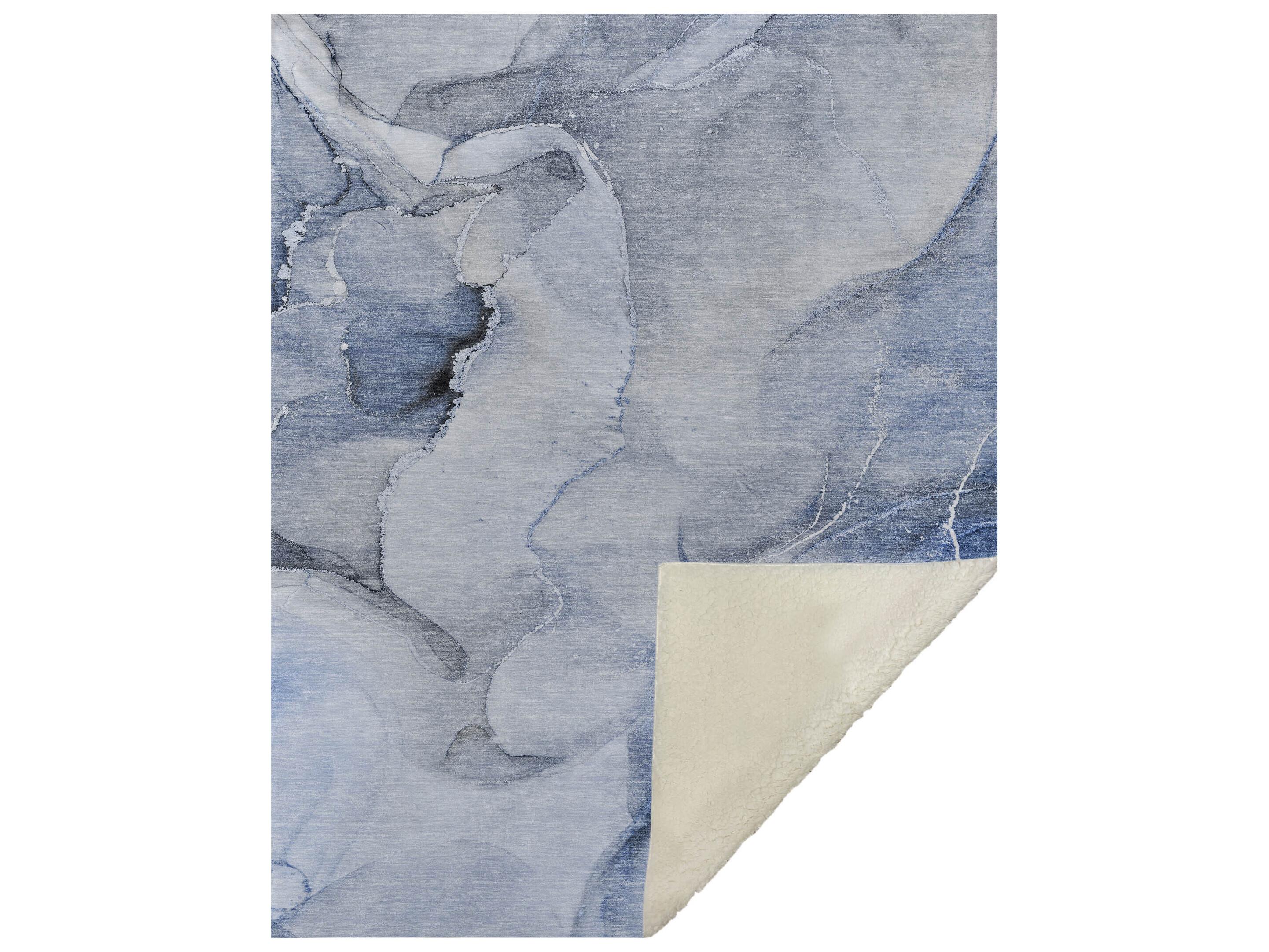 Dalyn Sherpa Blue Polyester Throw