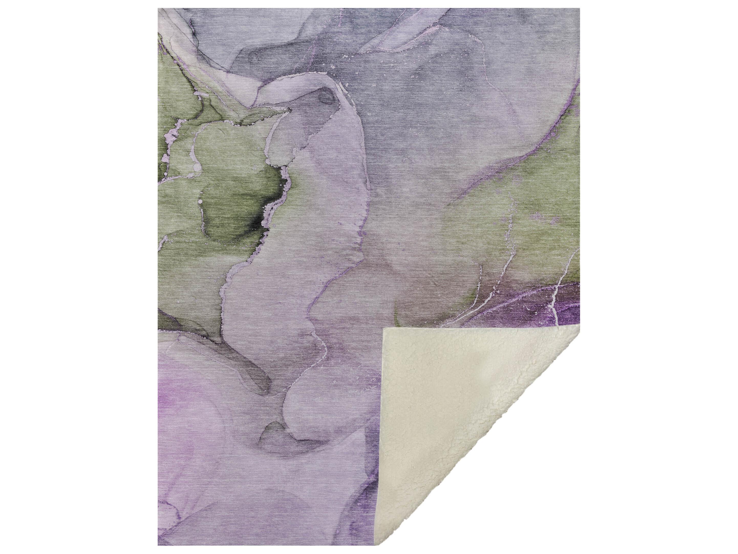 Dalyn Sherpa Purple Polyester Throw