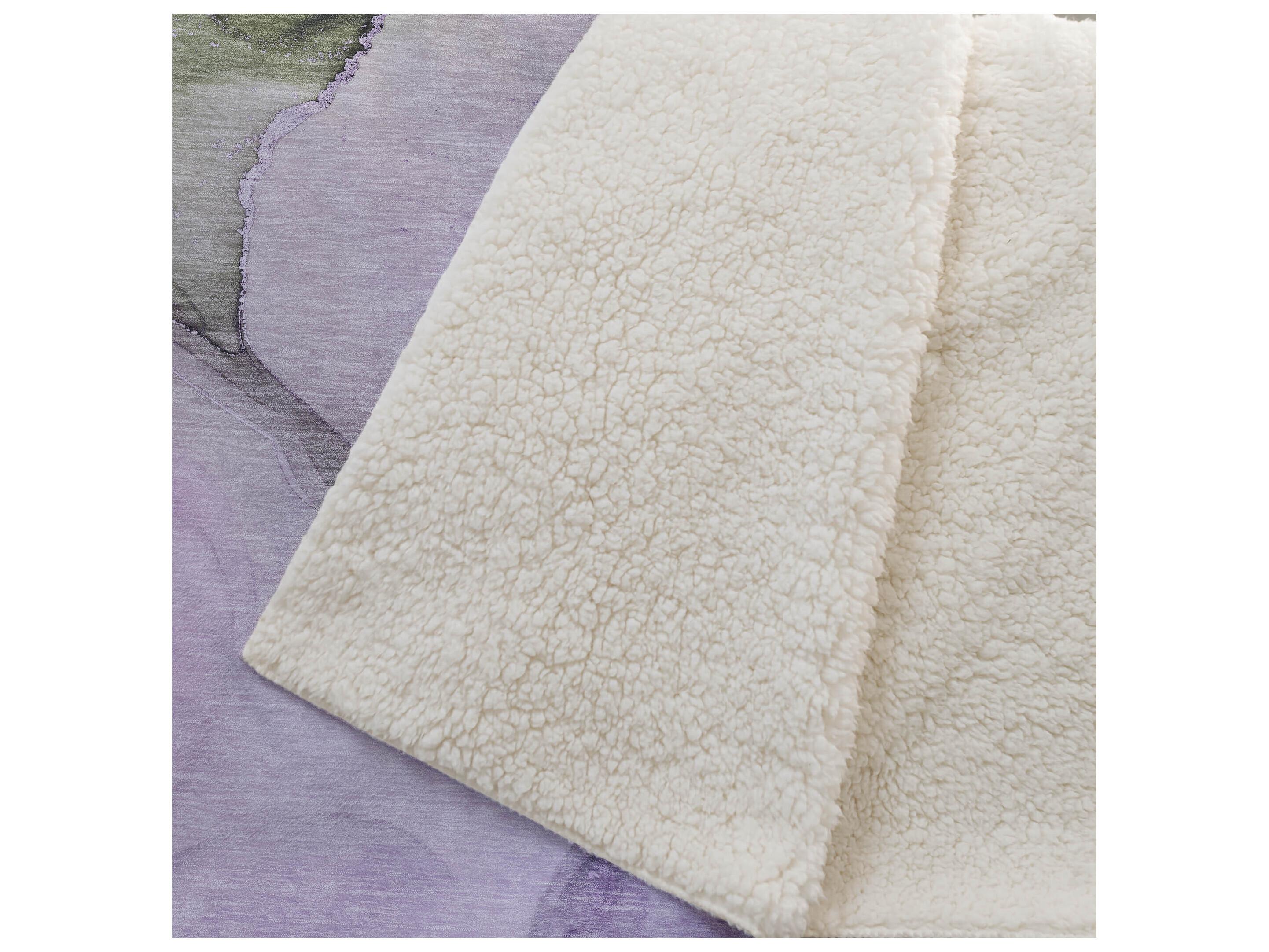 Dalyn Sherpa Purple Polyester Throw