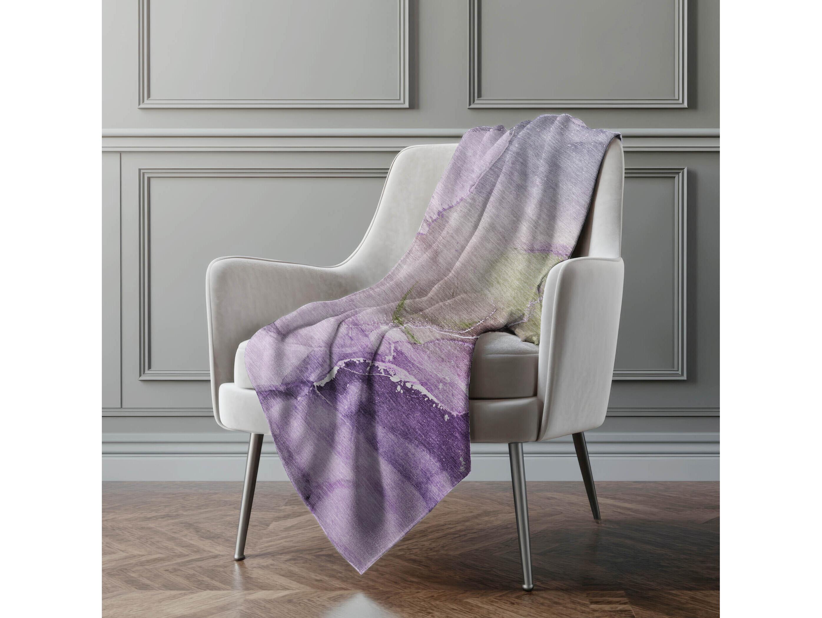 Dalyn Sherpa Purple Polyester Throw