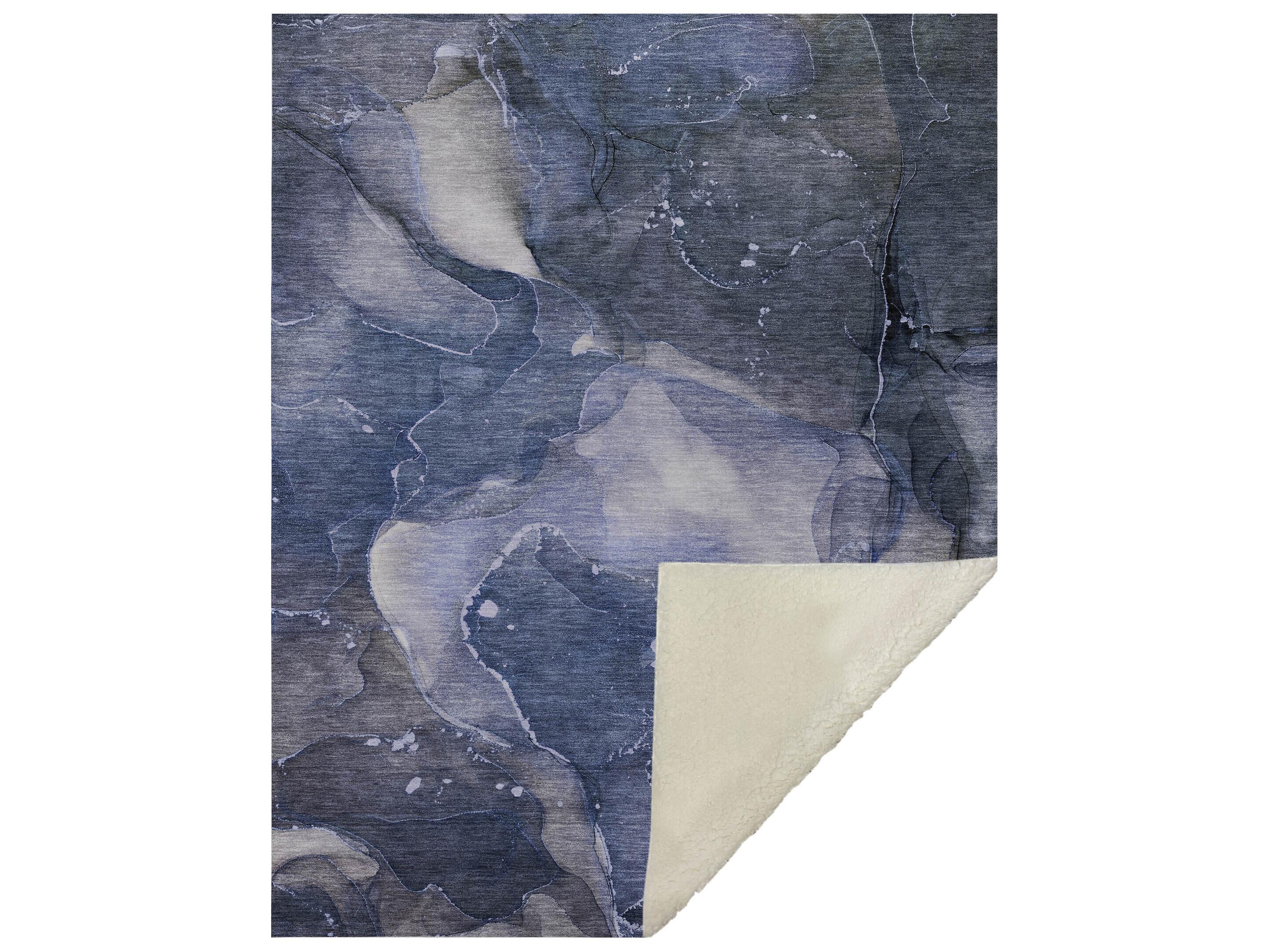 Dalyn Sherpa Blue Polyester Throw