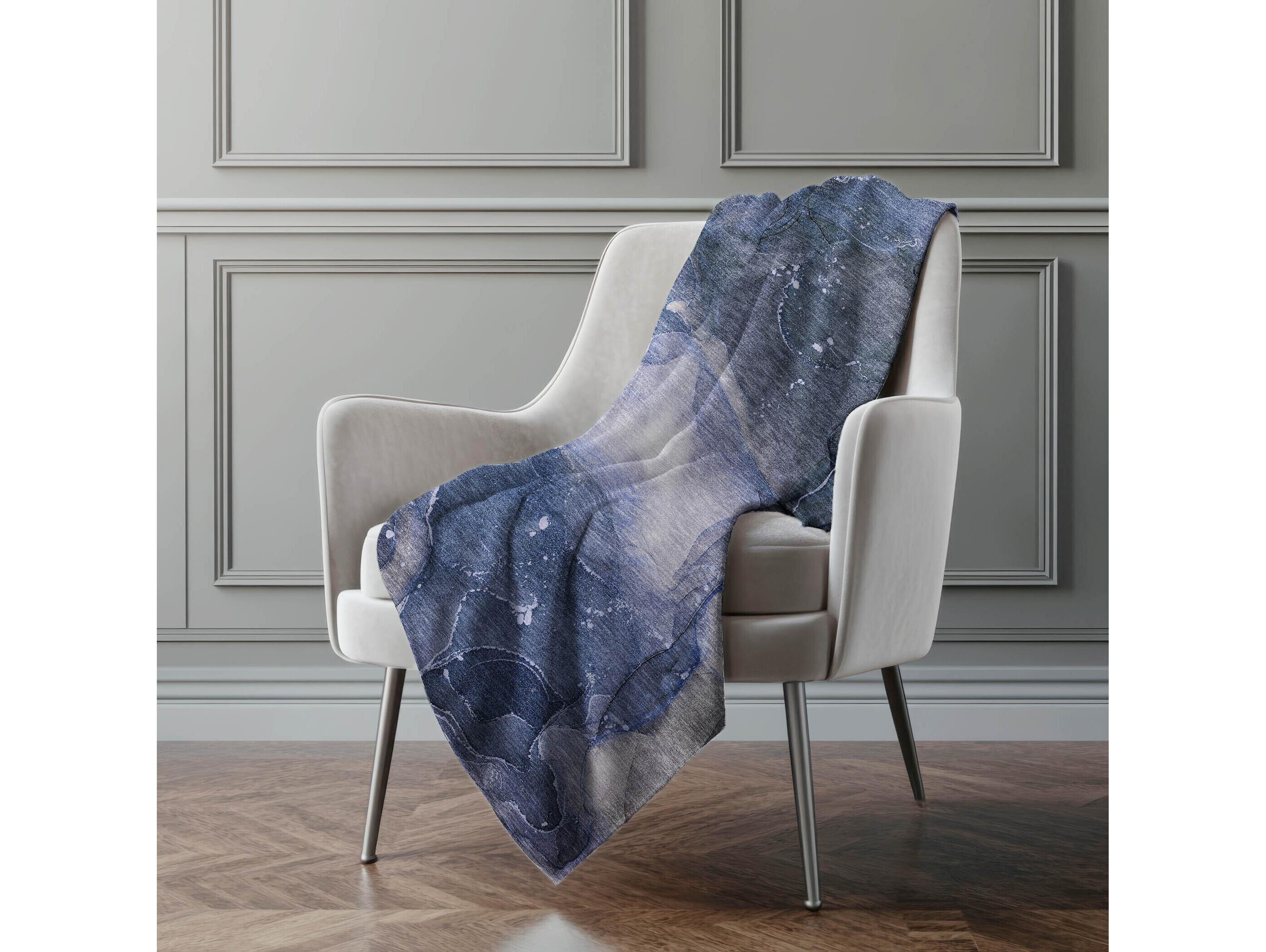 Dalyn Sherpa Blue Polyester Throw