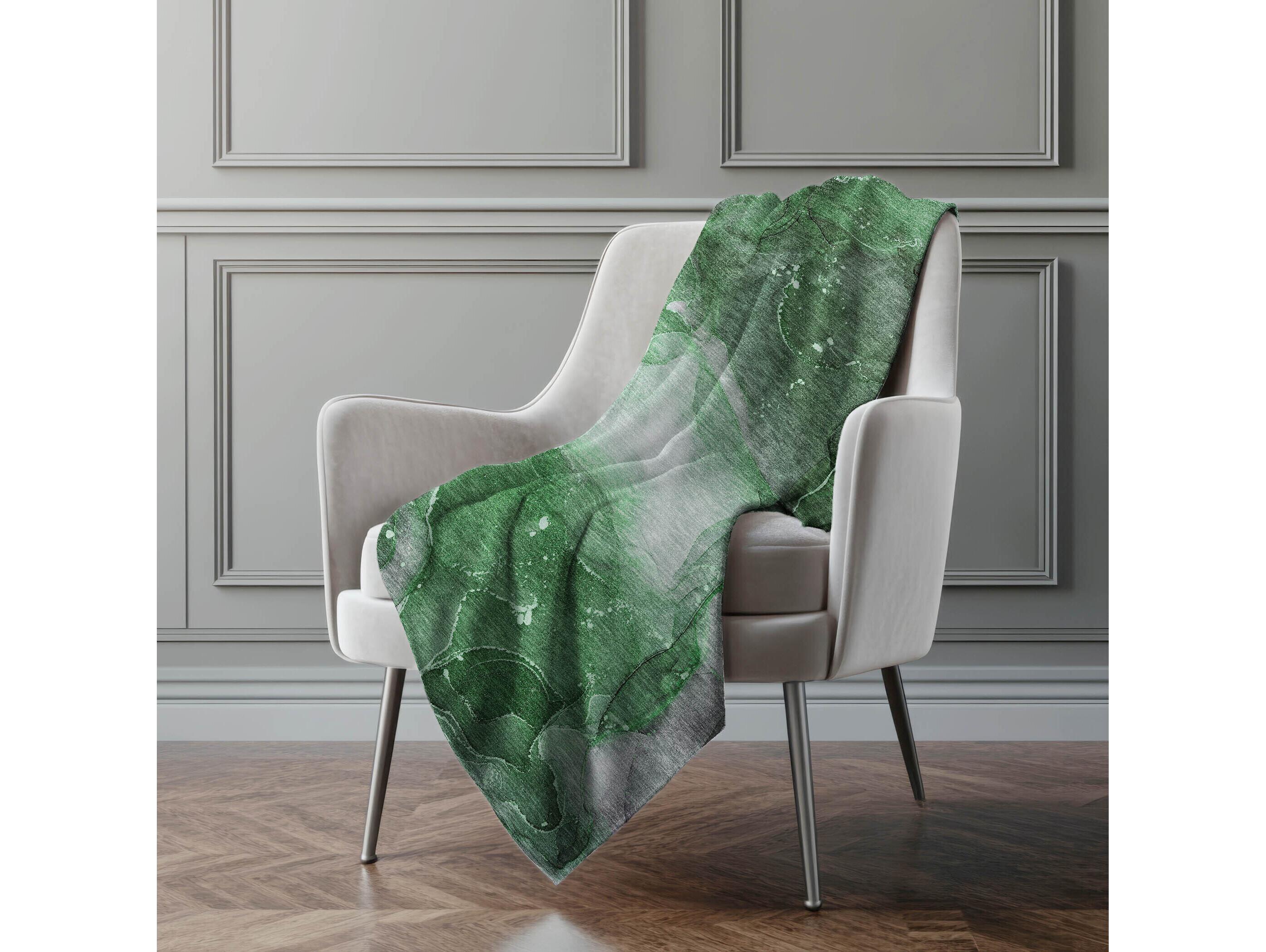 Dalyn Sherpa Green Polyester Throw