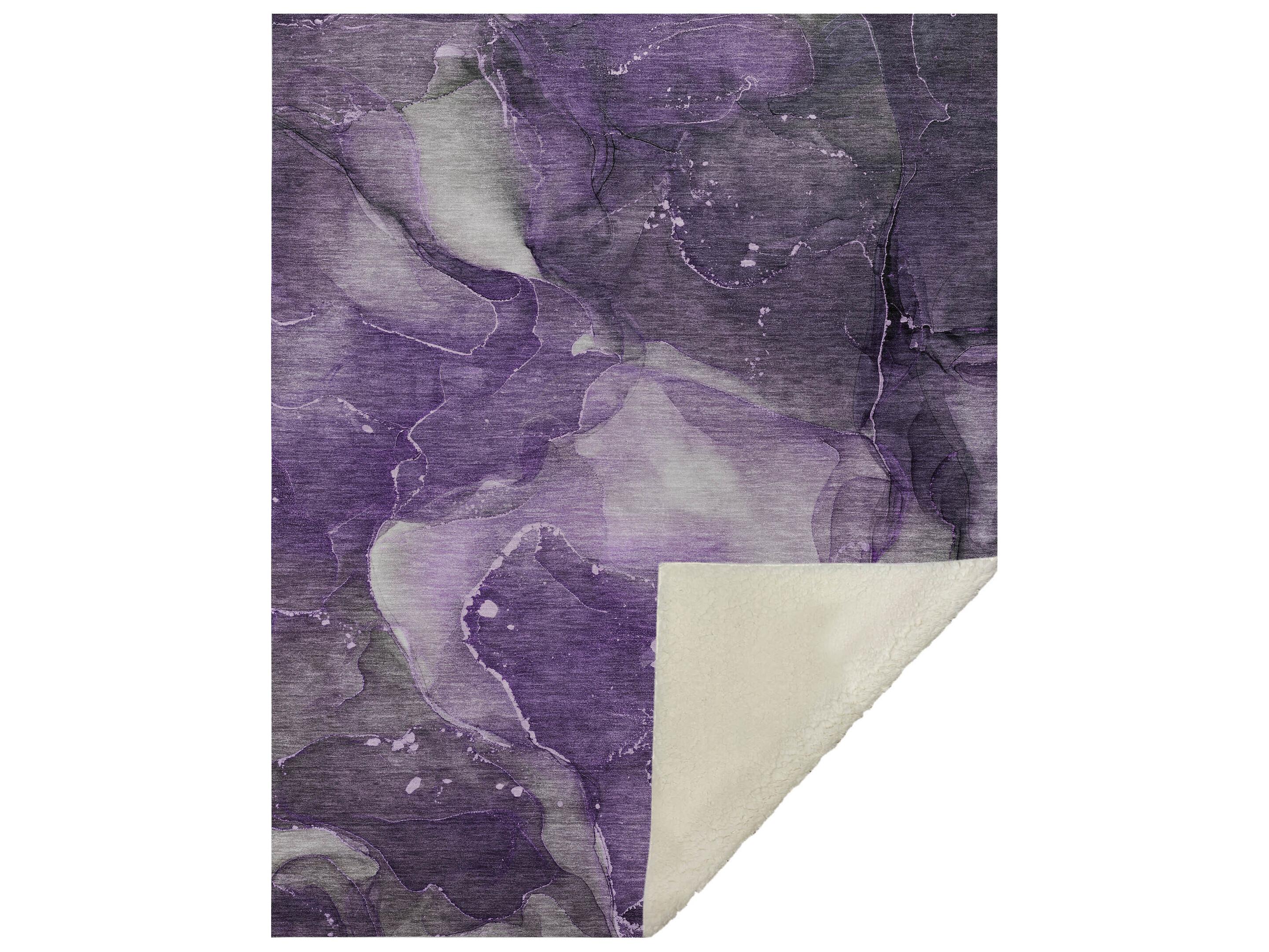 Dalyn Sherpa Purple Polyester Throw