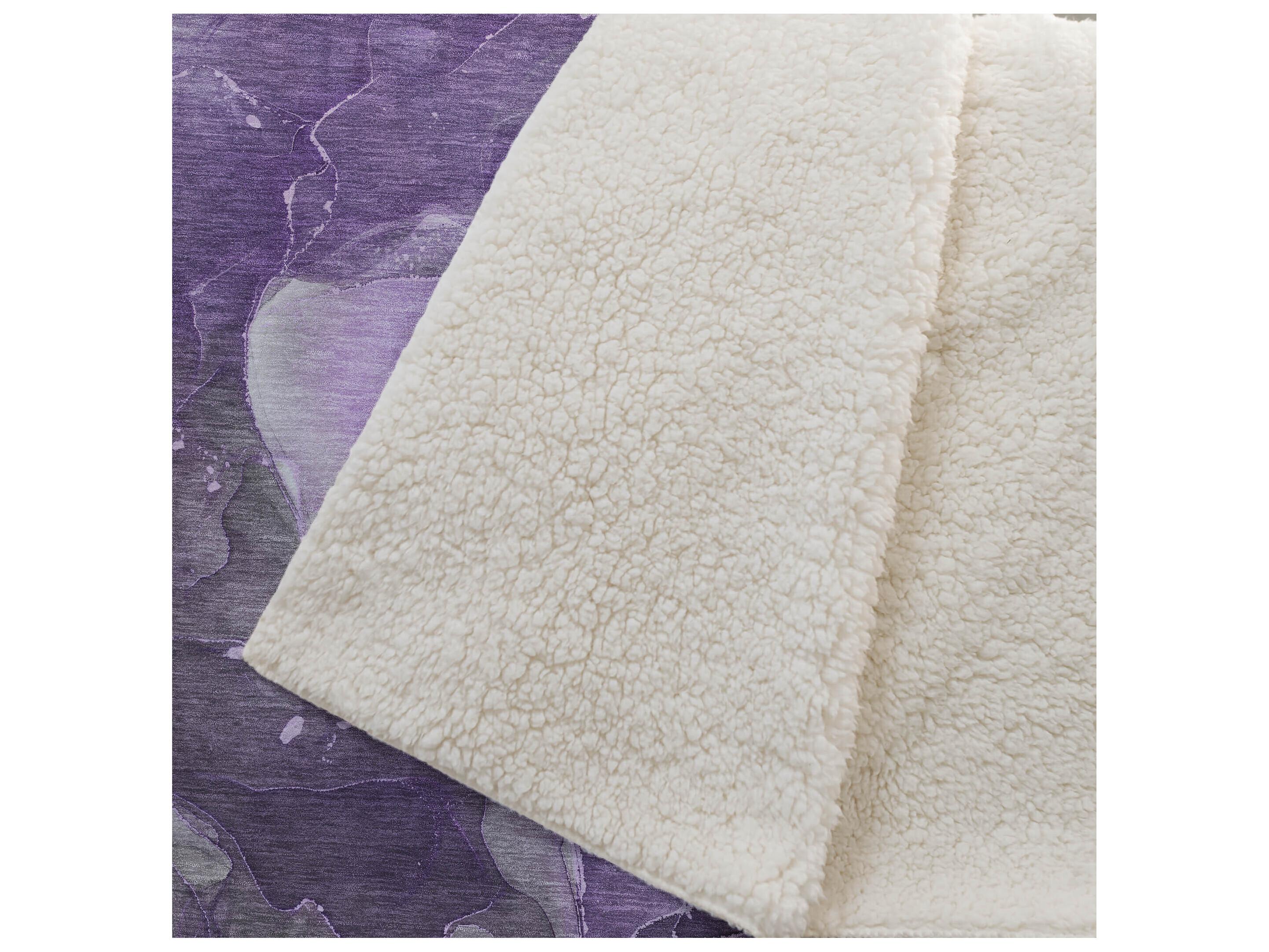 Dalyn Sherpa Purple Polyester Throw