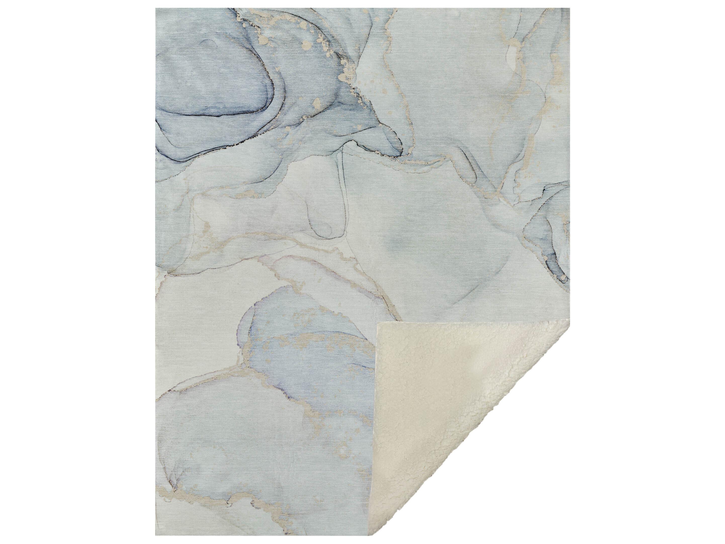 Dalyn Sherpa Blue Polyester Throw